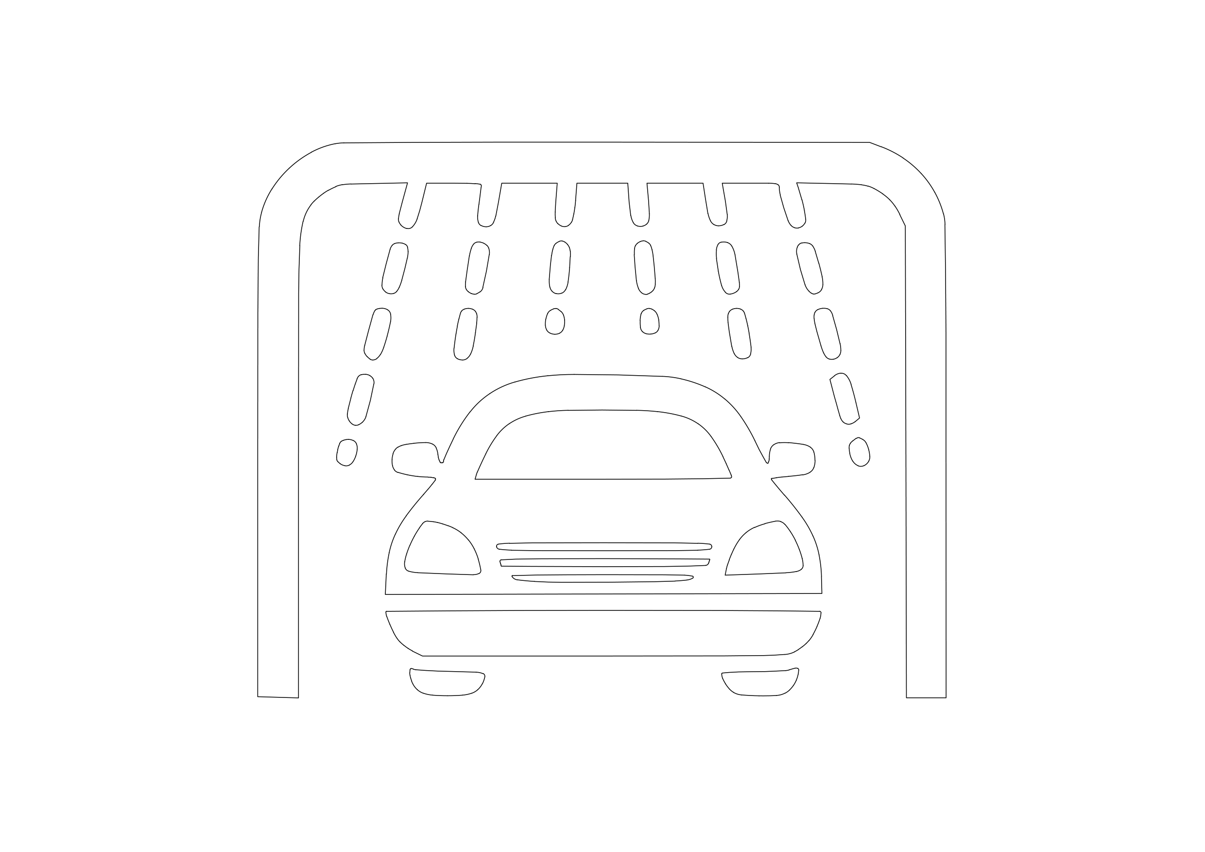 Free Car Wash Symbol CAD Block Icon – DWG, DXF, PDF Format