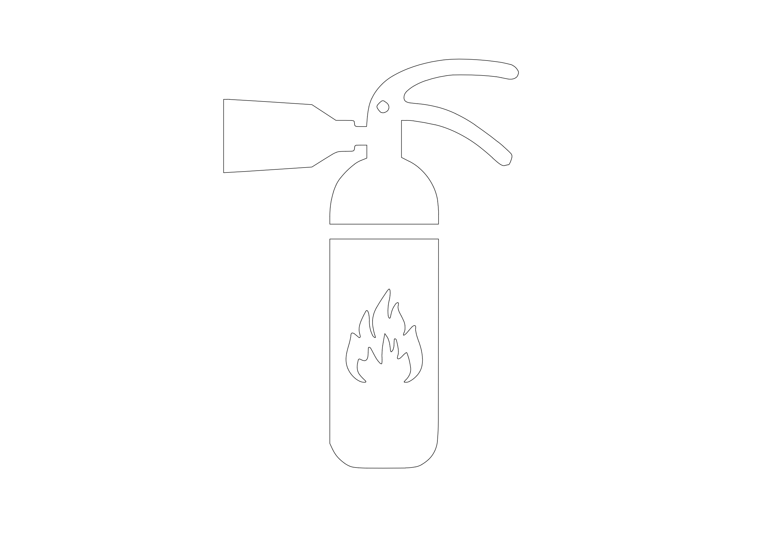 Free Fire Extinguisher Symbol CAD Block Icon – DWG, DXF, PDF Format