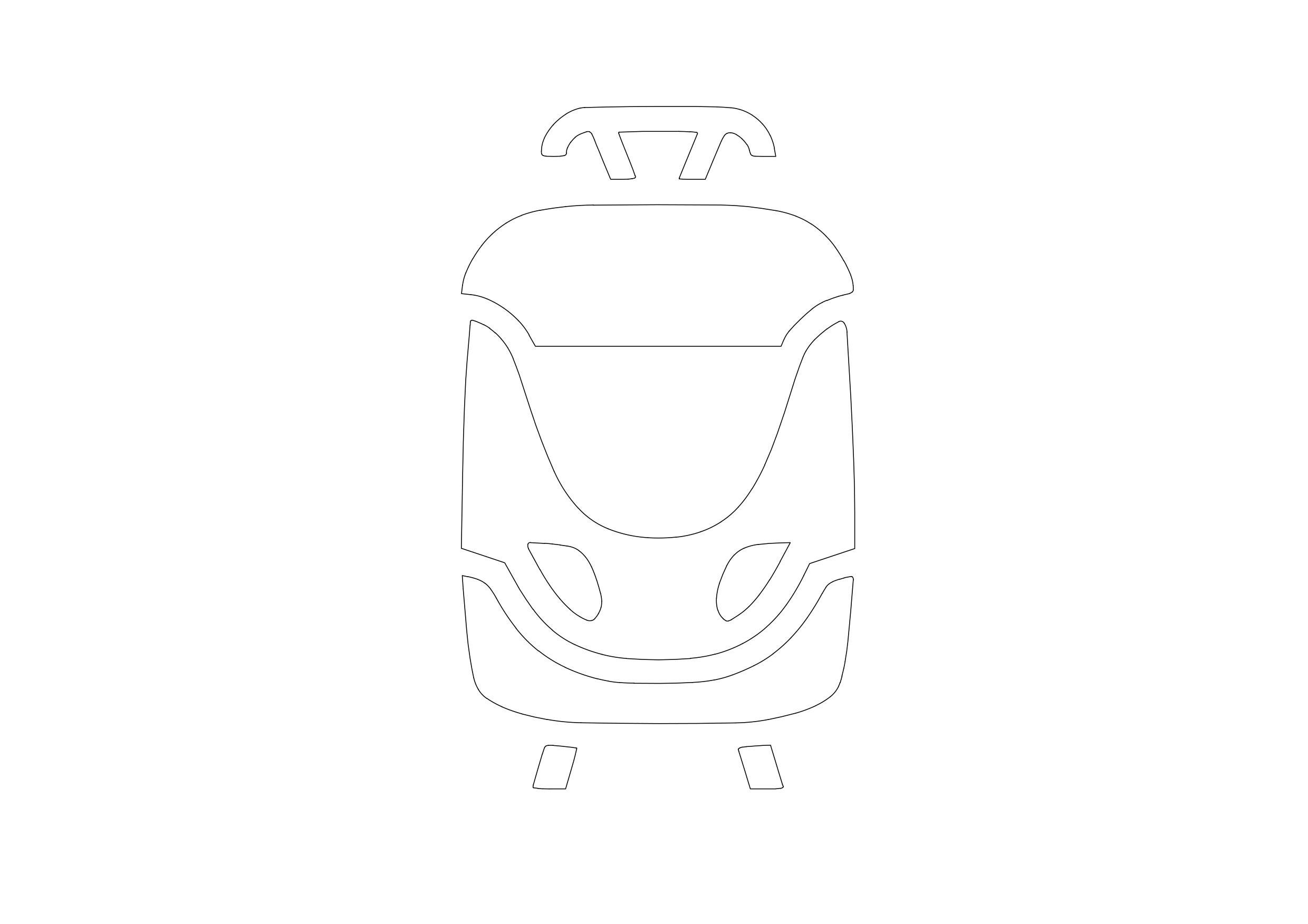 Free Tram Symbol CAD Block Icon – DWG, DXF, PDF Format