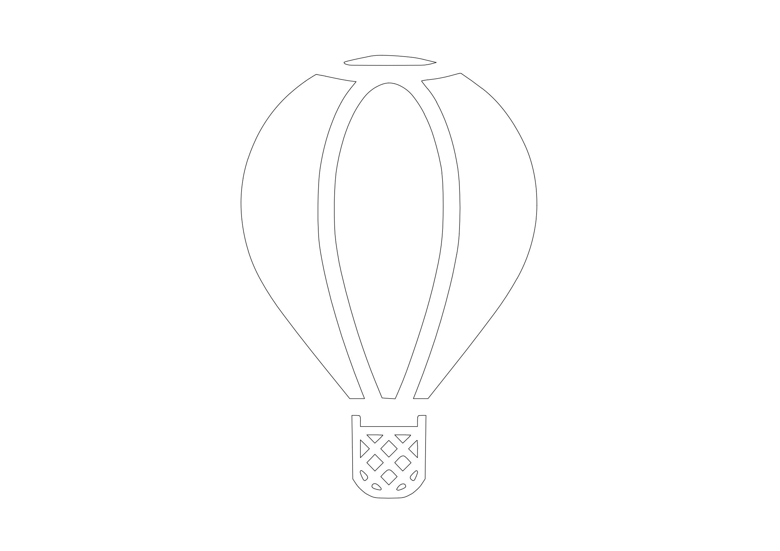 Free Hot Air Balloon Symbol CAD Block Icon – DWG, DXF, PDF Format