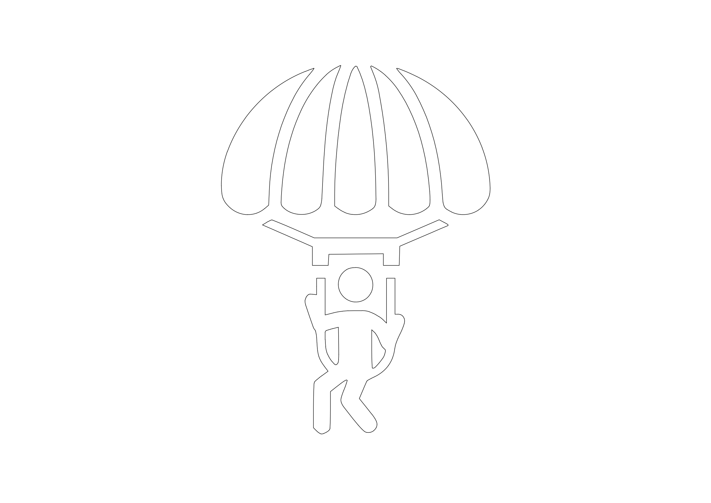 Free Parachute Symbol CAD Block Icon – DWG, DXF, PDF Format