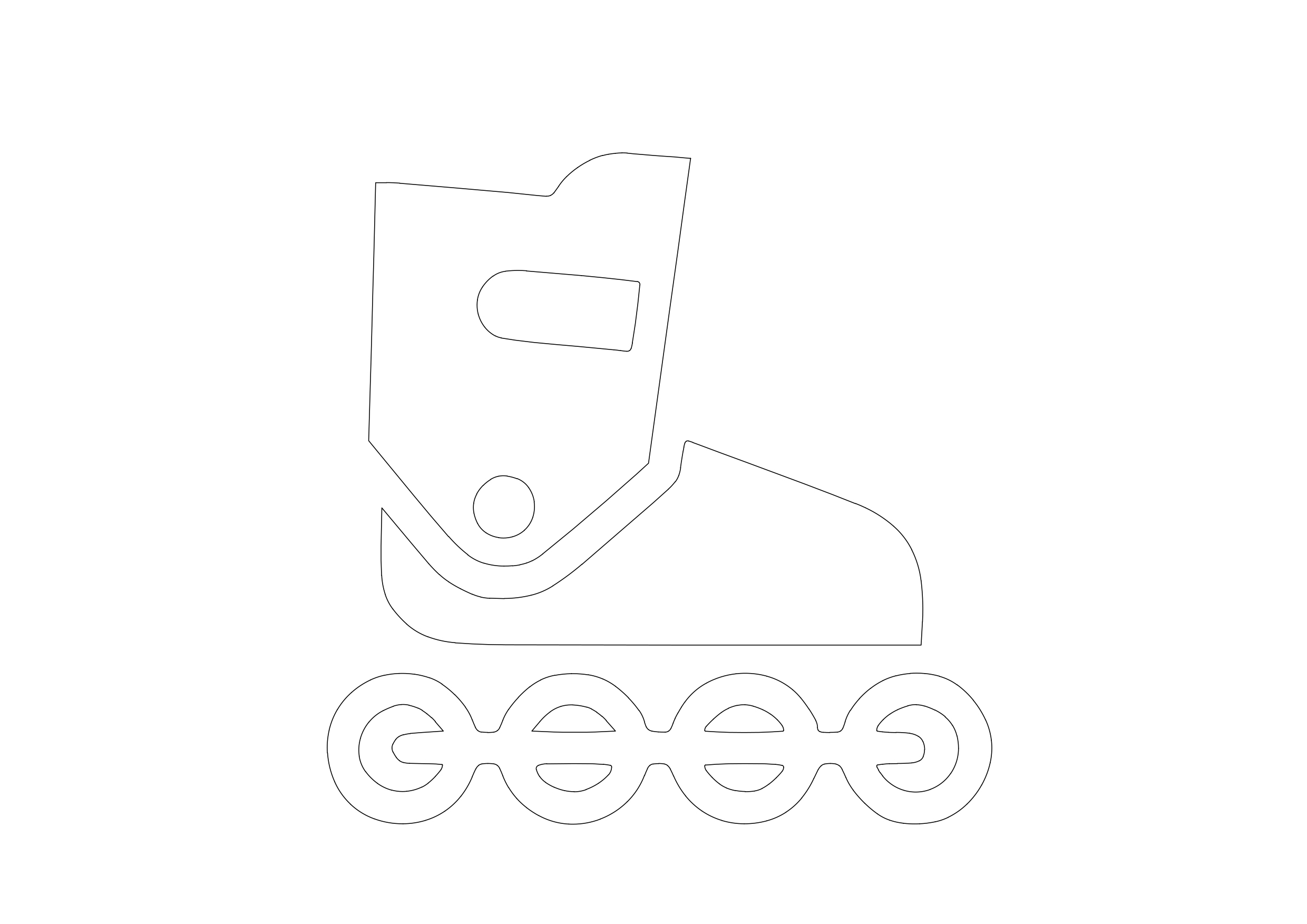 Free Roller Skate Symbol CAD Block Icon – DWG, DXF, PDF Format