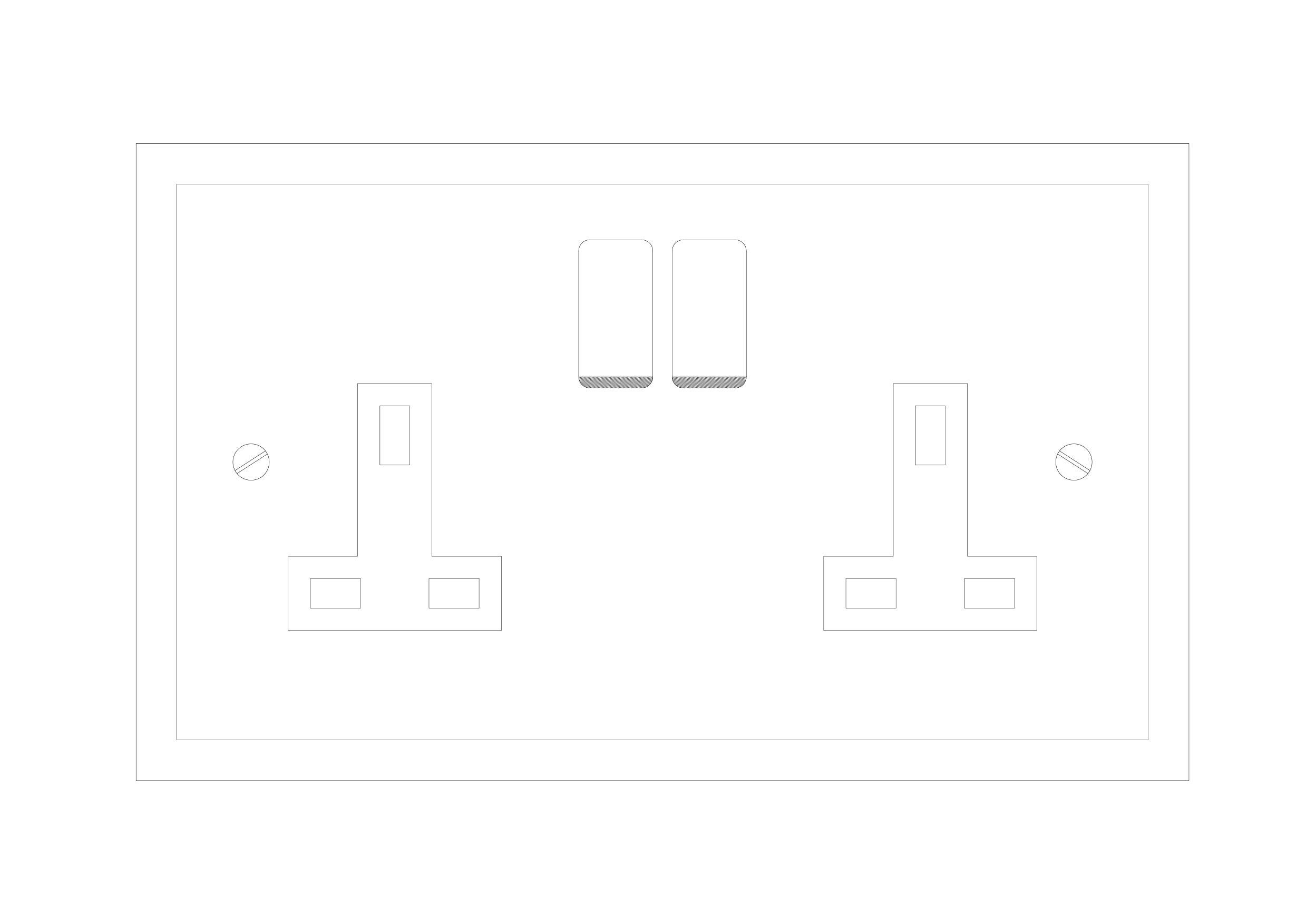 Free Double Socket Elevation CAD Block – DWG, DXF, PDF Format