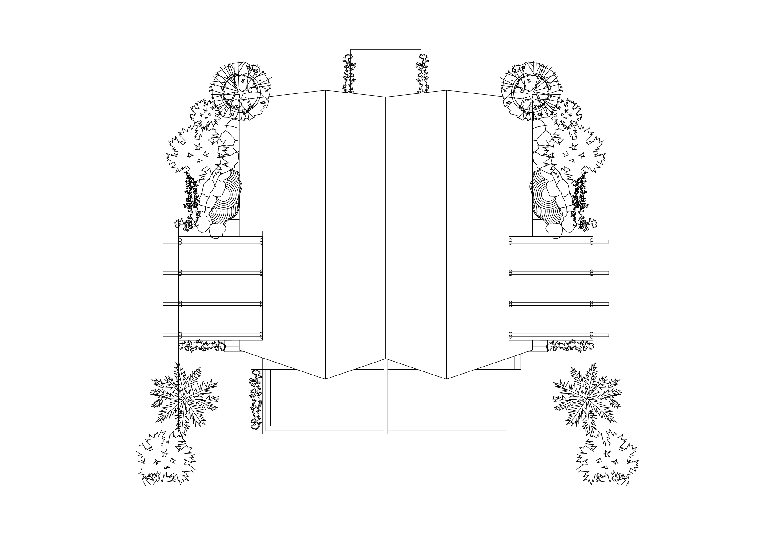 Free Villas top view CAD Drawing – DWG, DXF, PDF Format