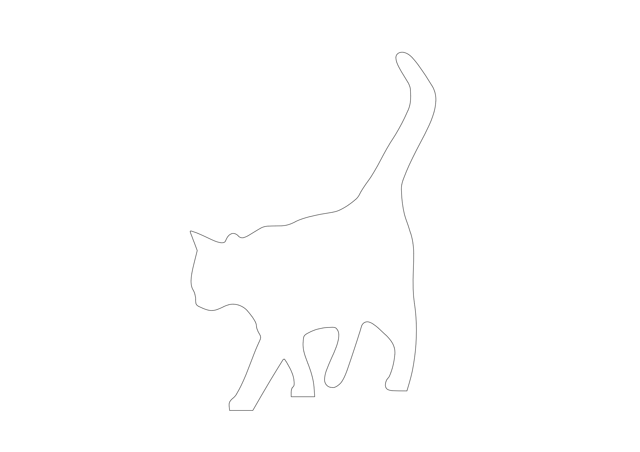 Free Cat  CAD Block – DWG, DXF, PDF Format