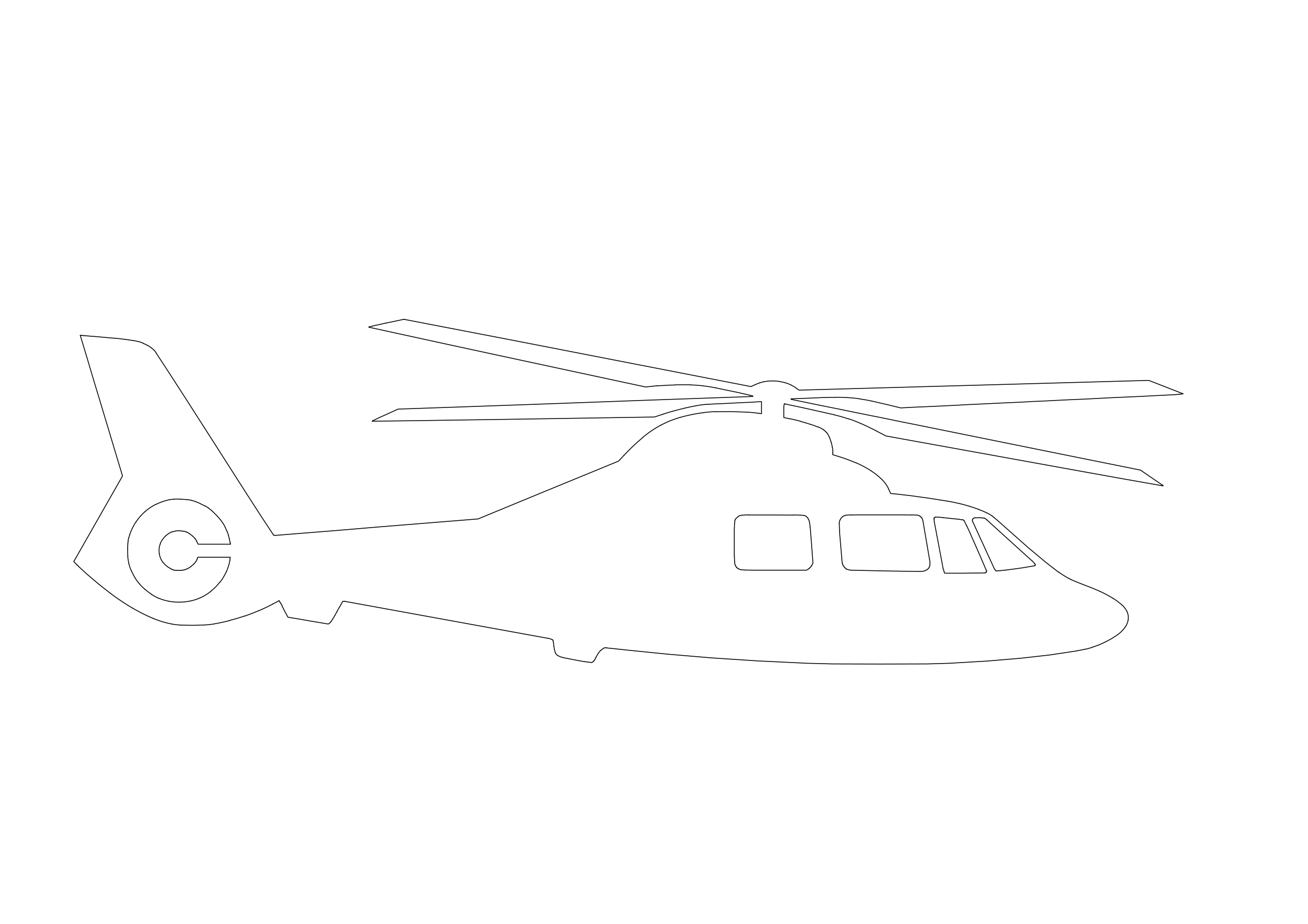 Free Helicopter Elevation CAD Block – DWG, DXF, PDF Format