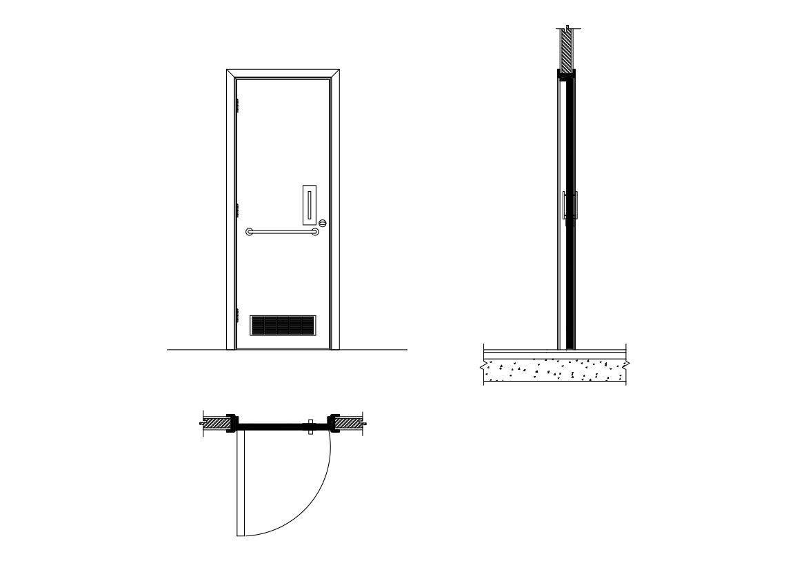 Free Single Door CAD Block – DWG, DXF, PDF Format