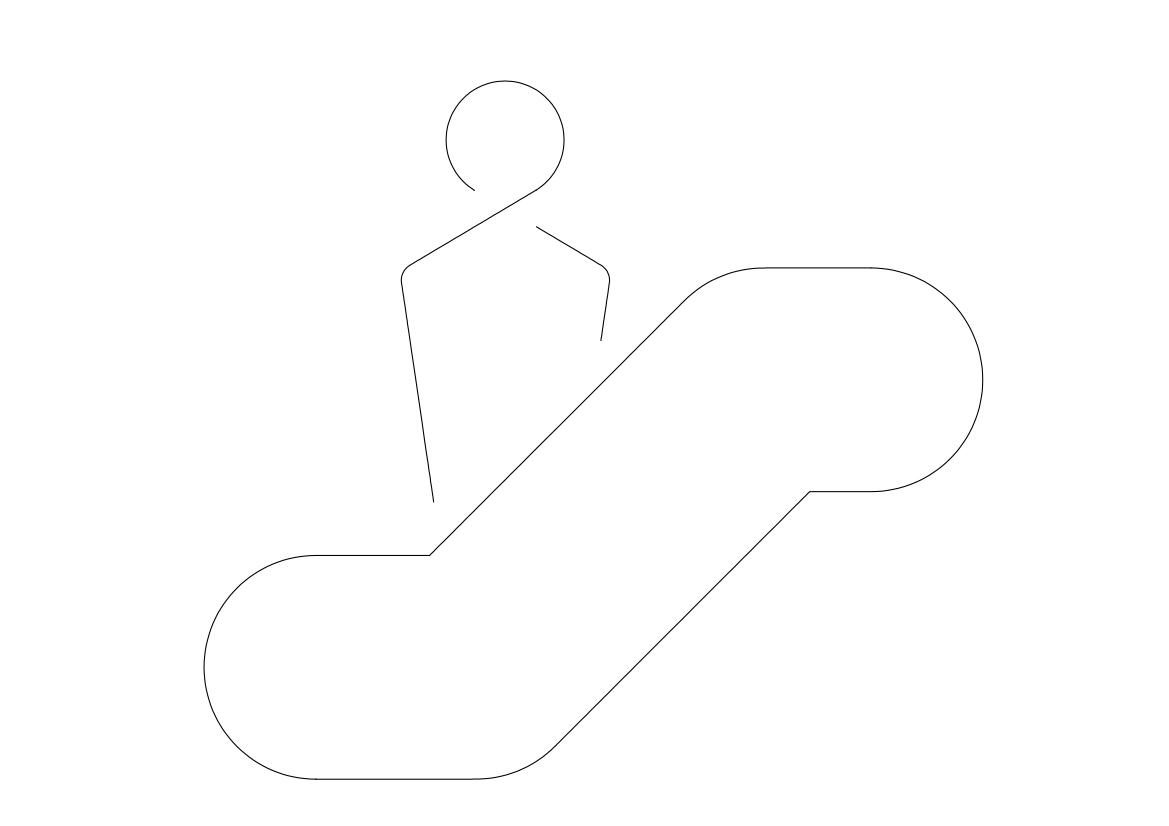Free Escalator Symbol CAD Block Icon – DWG, DXF, PDF Format