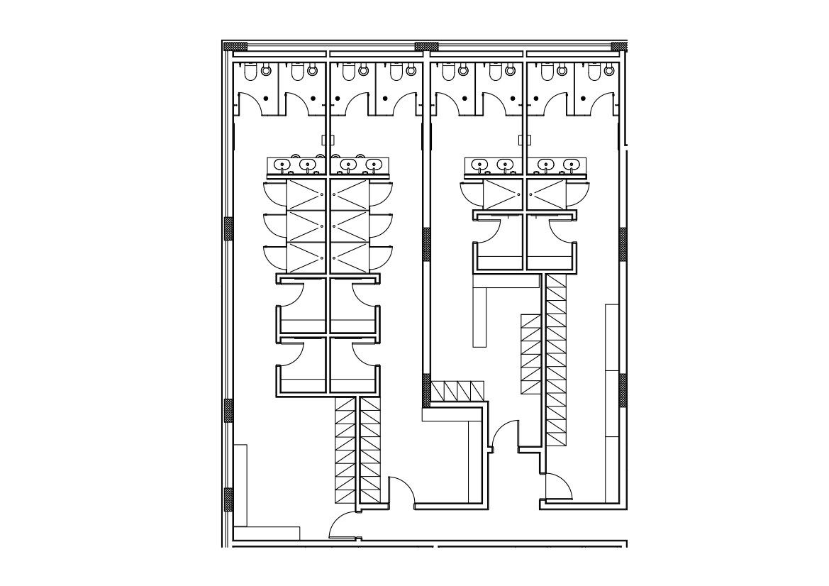 Free Staff Toilet Block top view CAD Drawings – DWG, DXF, PDF Format