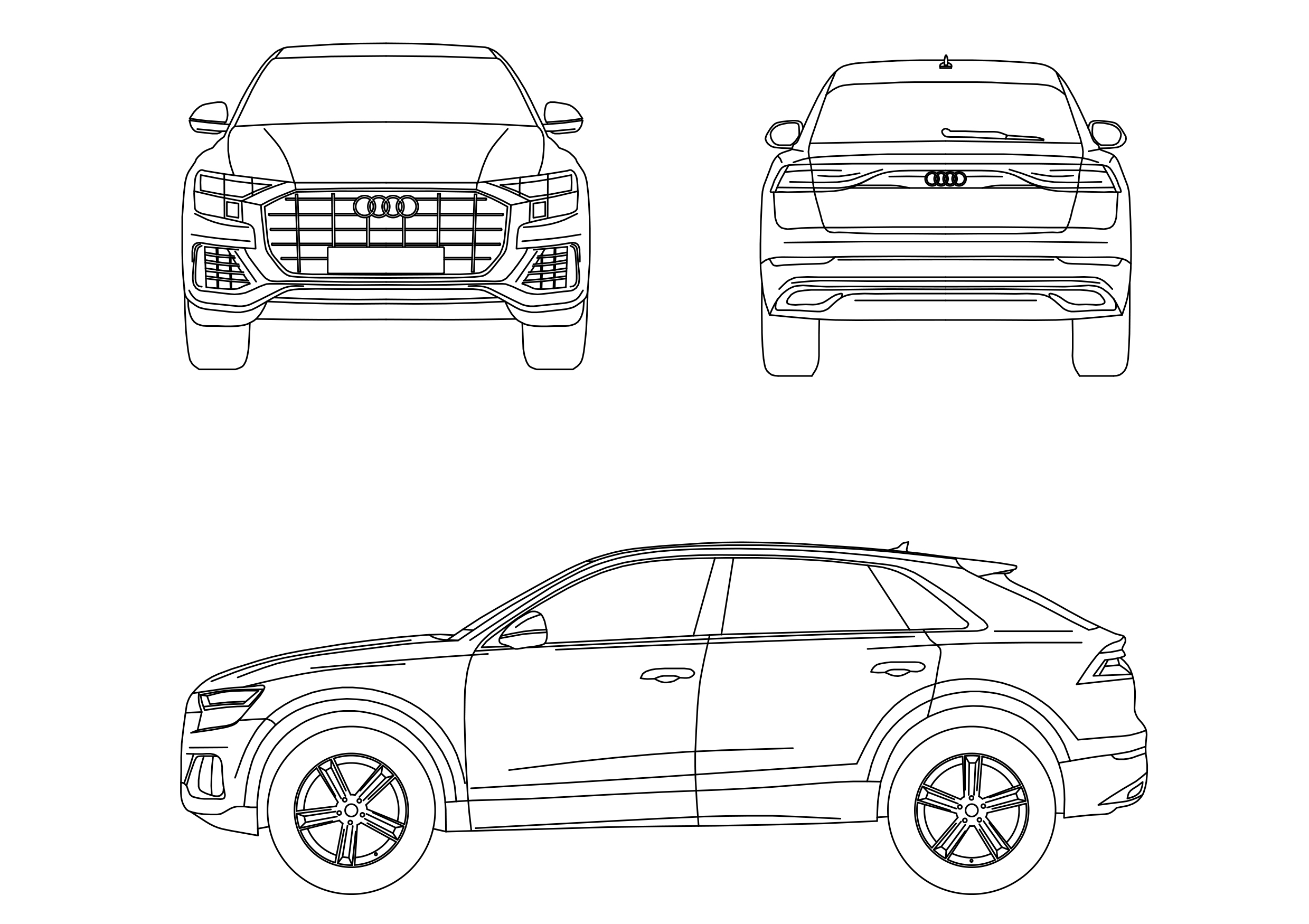 Free Audi Q8 elevations CAD Blocks – DWG, DXF, PDF Format