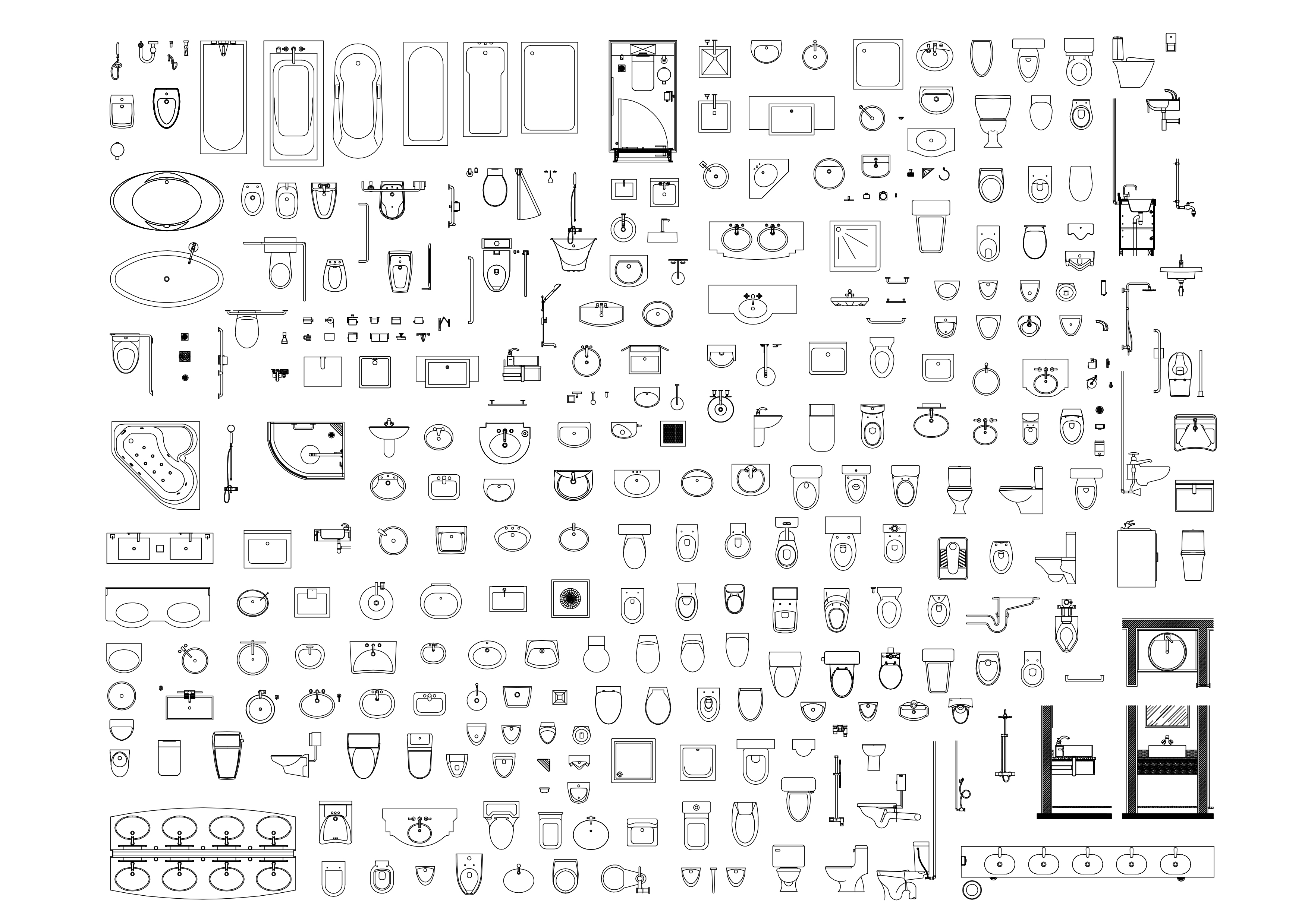Free Bathroom CAD Blocks – DWG, DXF, PDF Format