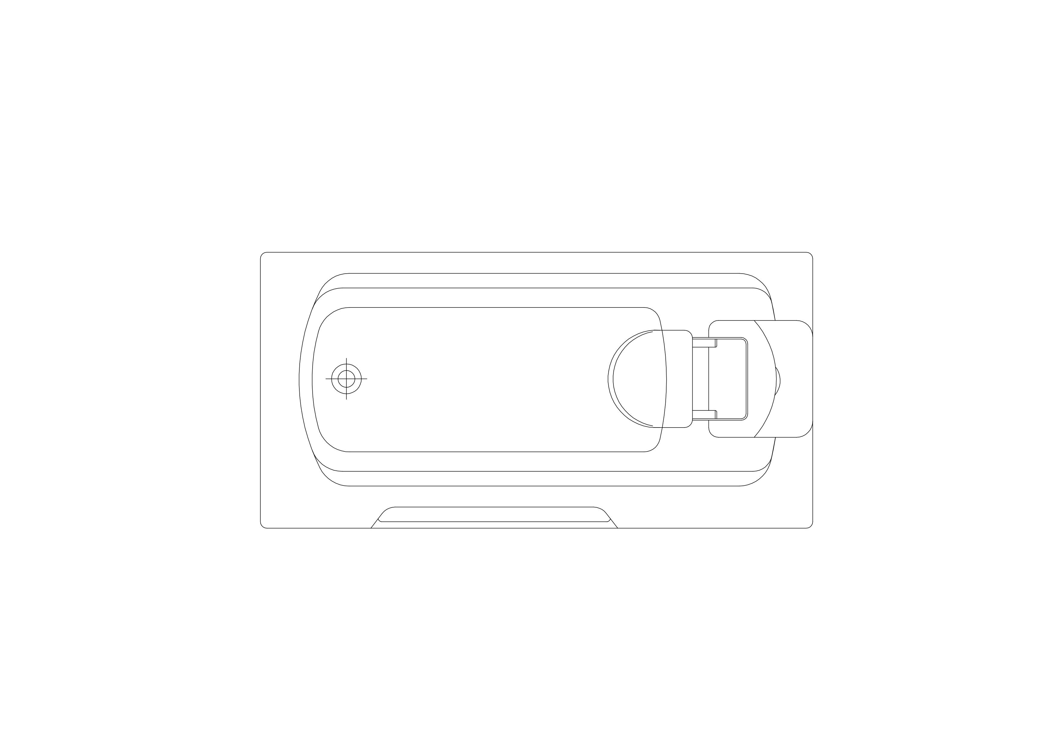 Free Bathtub Top View CAD Block – DWG, DXF, PDF Format