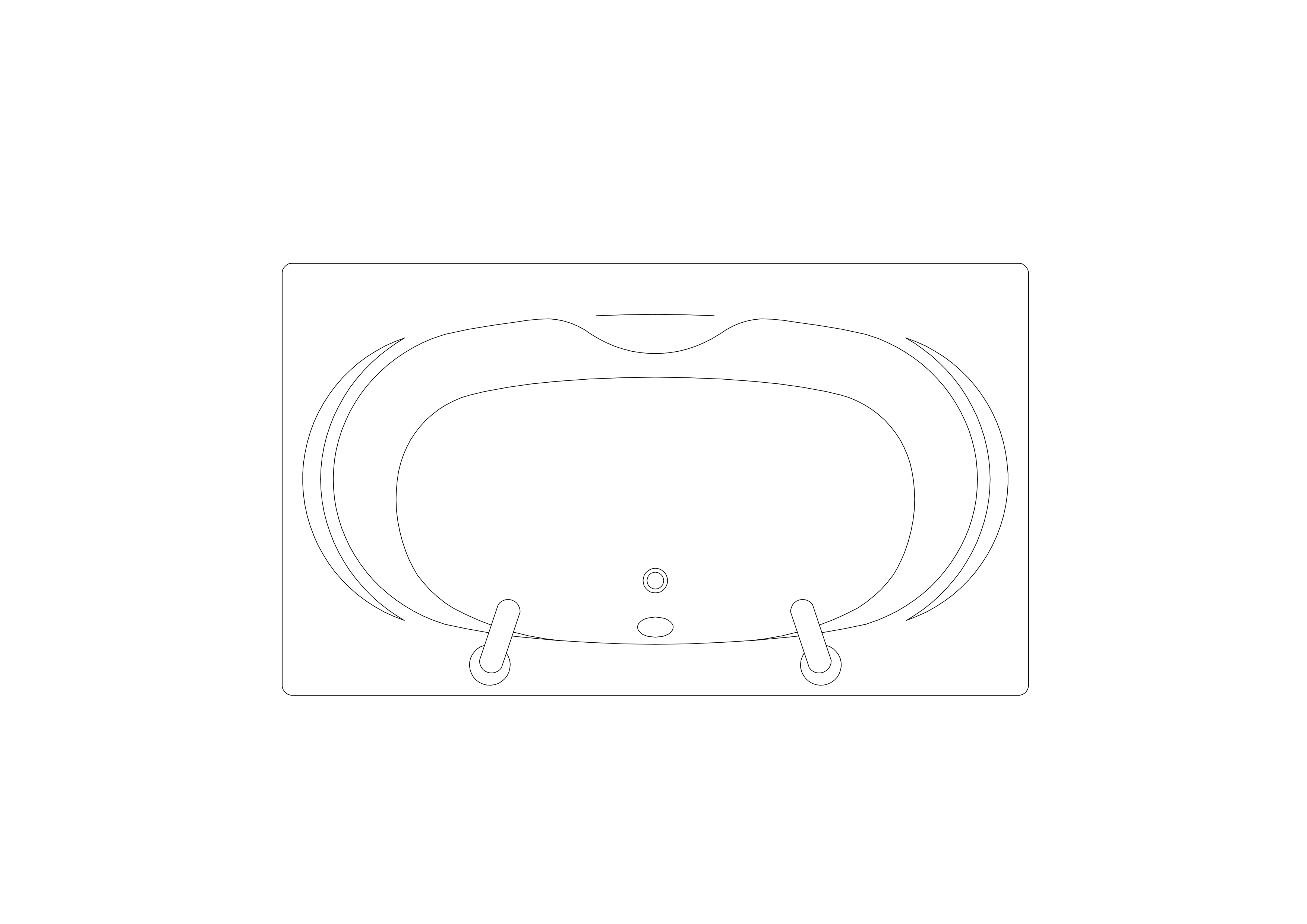 Free Bathtub Top View CAD Block – DWG, DXF, PDF Format