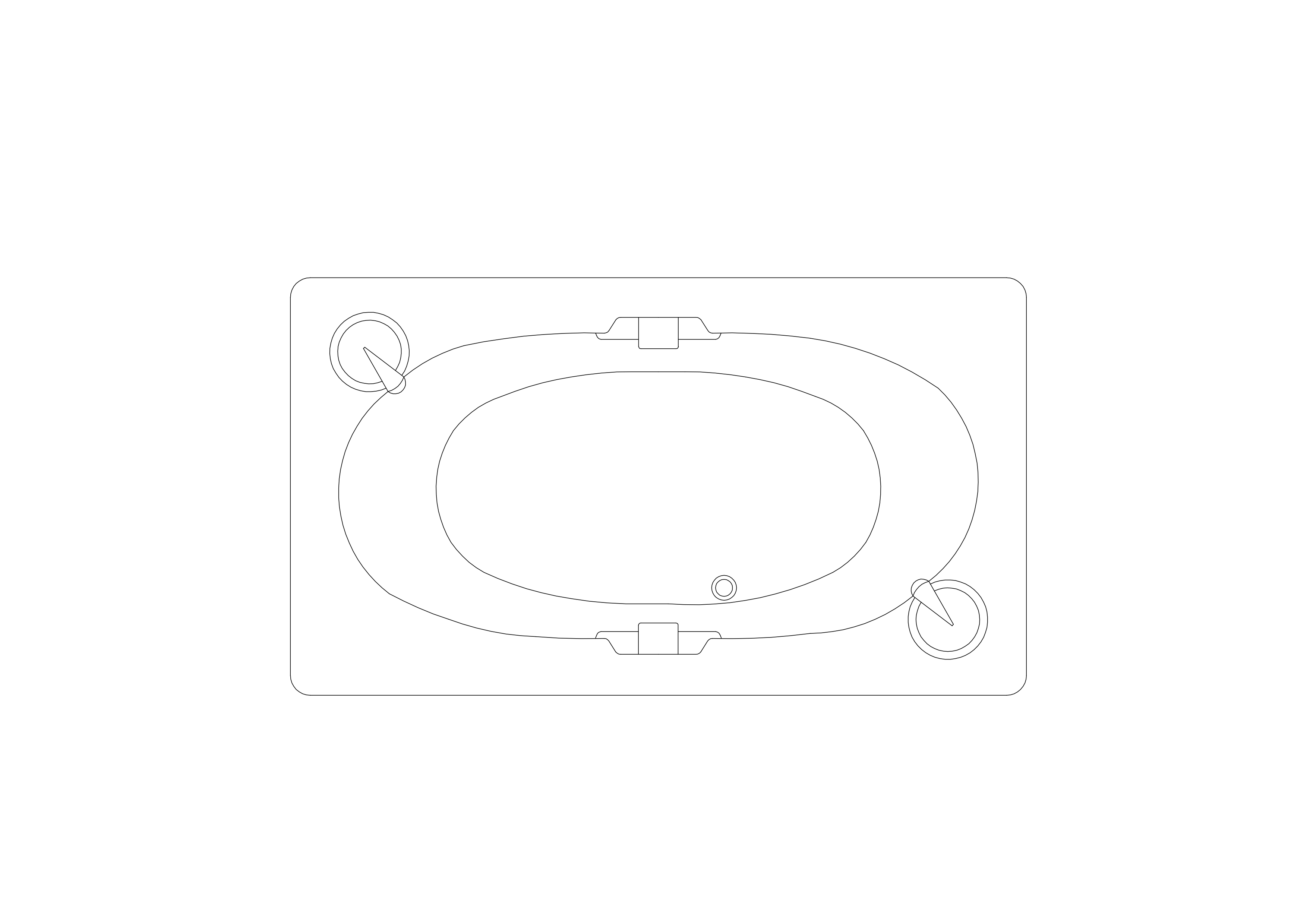 Free Bathtub Top View CAD Block – DWG, DXF, PDF Format