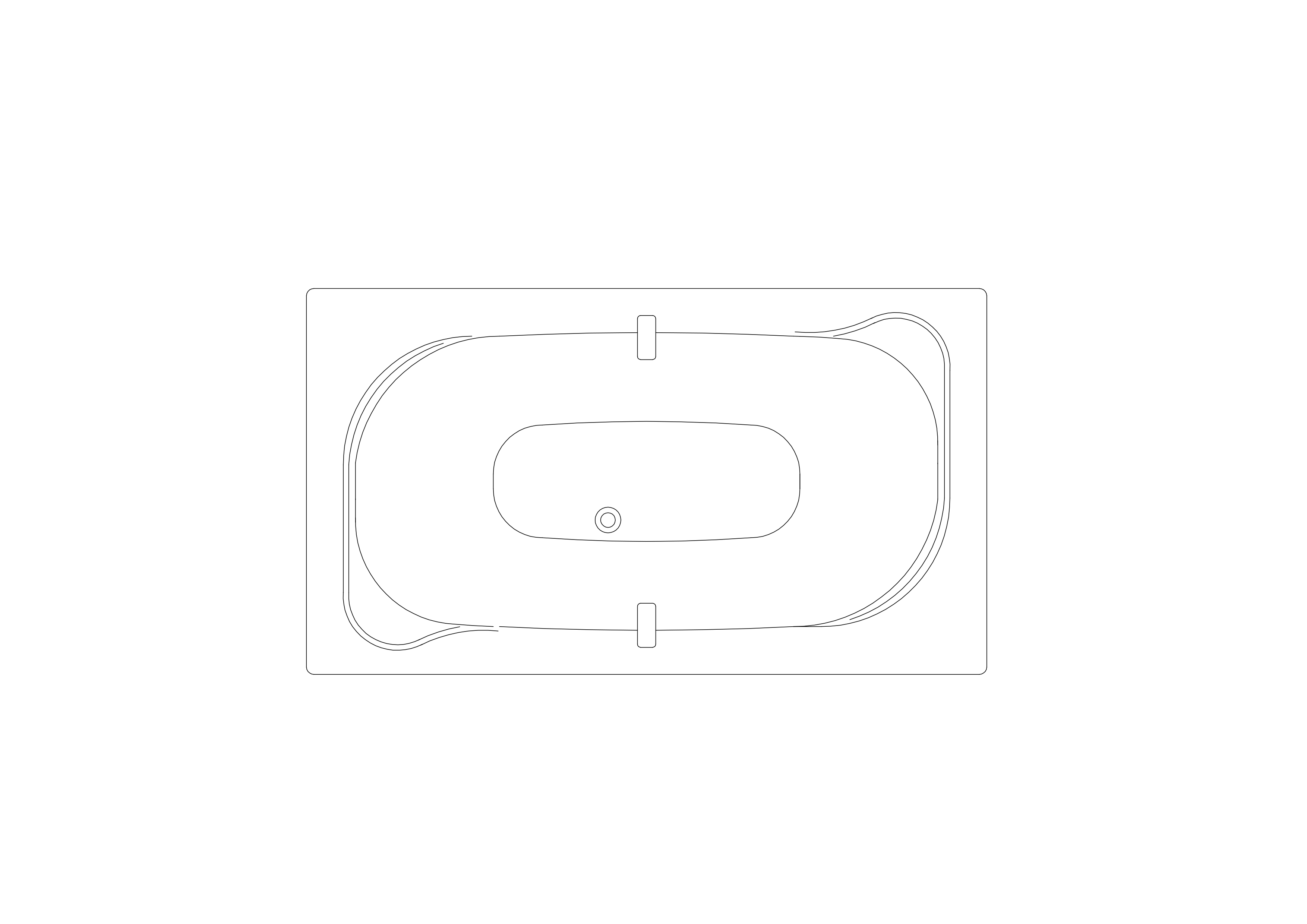 Free Bathtub Top View CAD Block – DWG, DXF, PDF Format