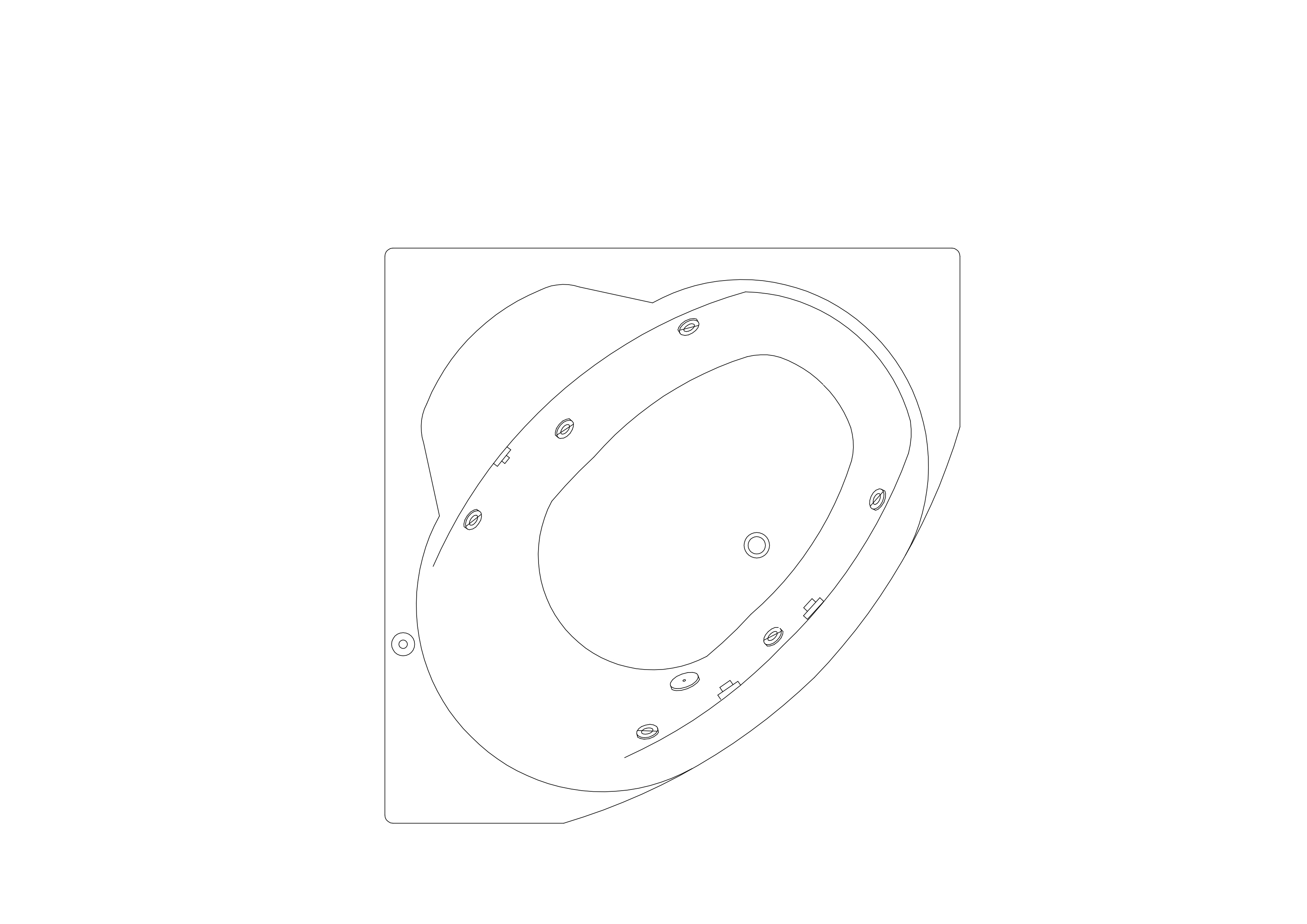 Free Bathtub Top View CAD Block – DWG, DXF, PDF Format