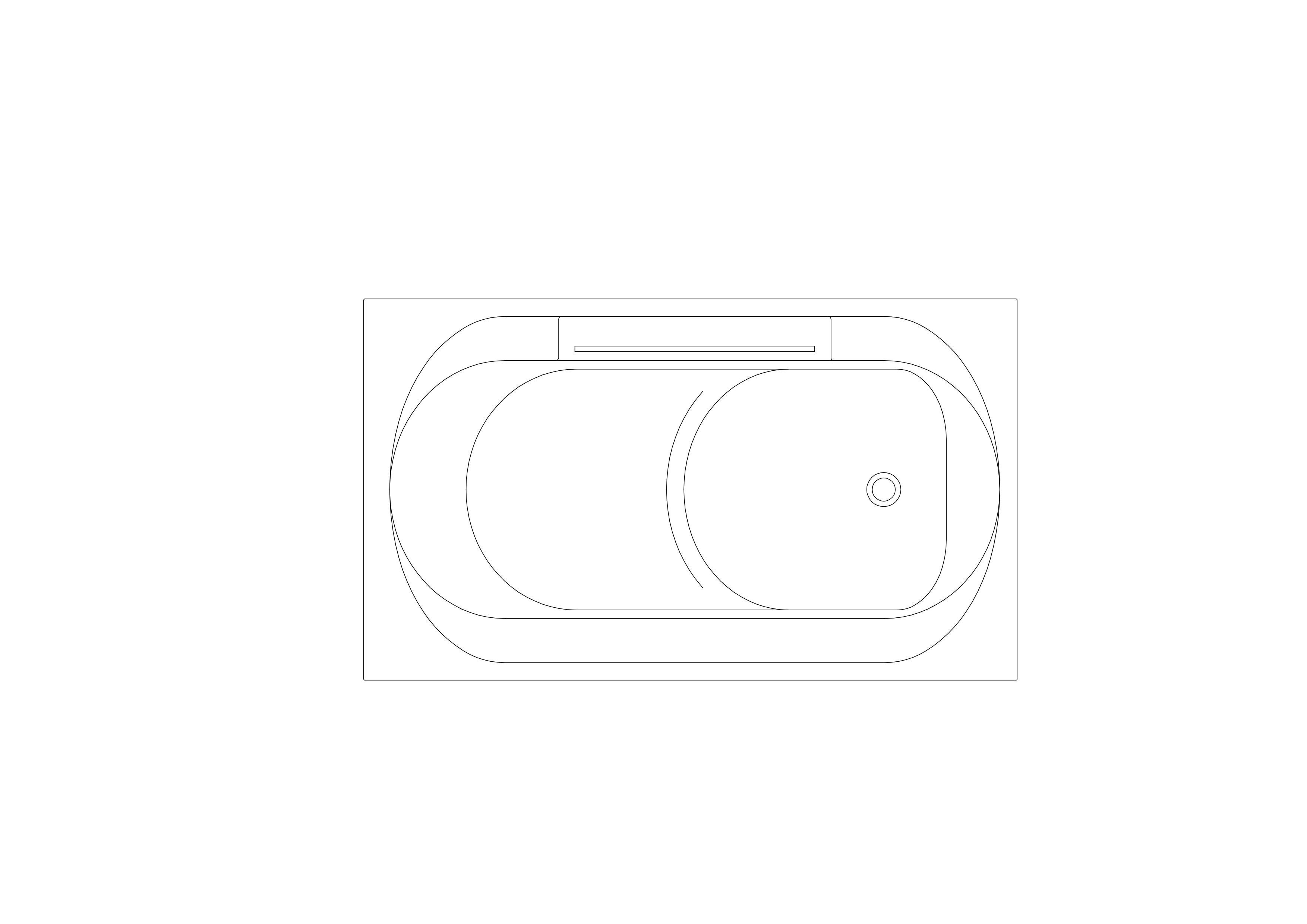 Free Bathtub Top View CAD Block – DWG, DXF, PDF Format