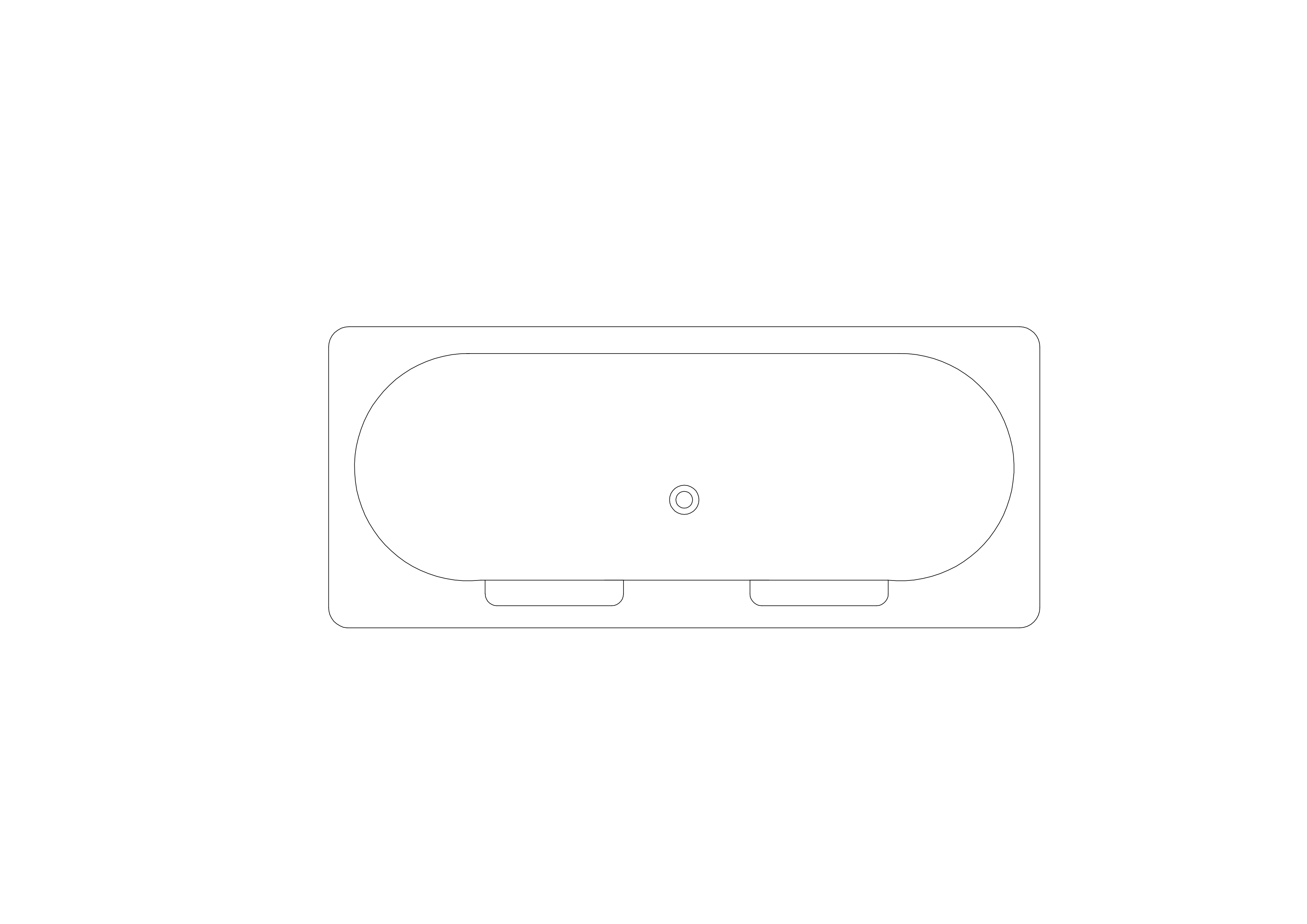 Free Bathtub Top View CAD Block – DWG, DXF, PDF Format