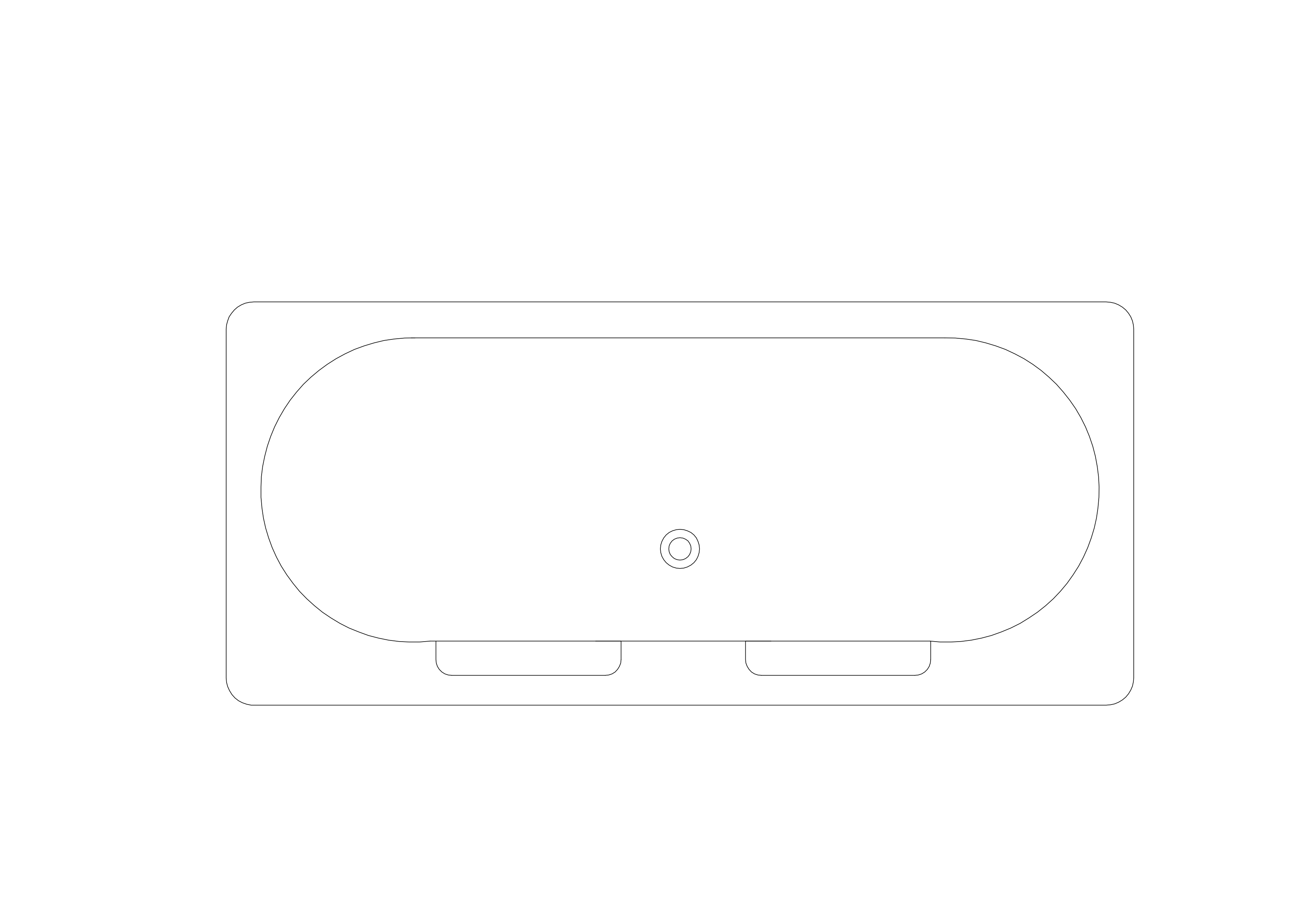 Free Bathtub Top View CAD Block – DWG, DXF, PDF Format