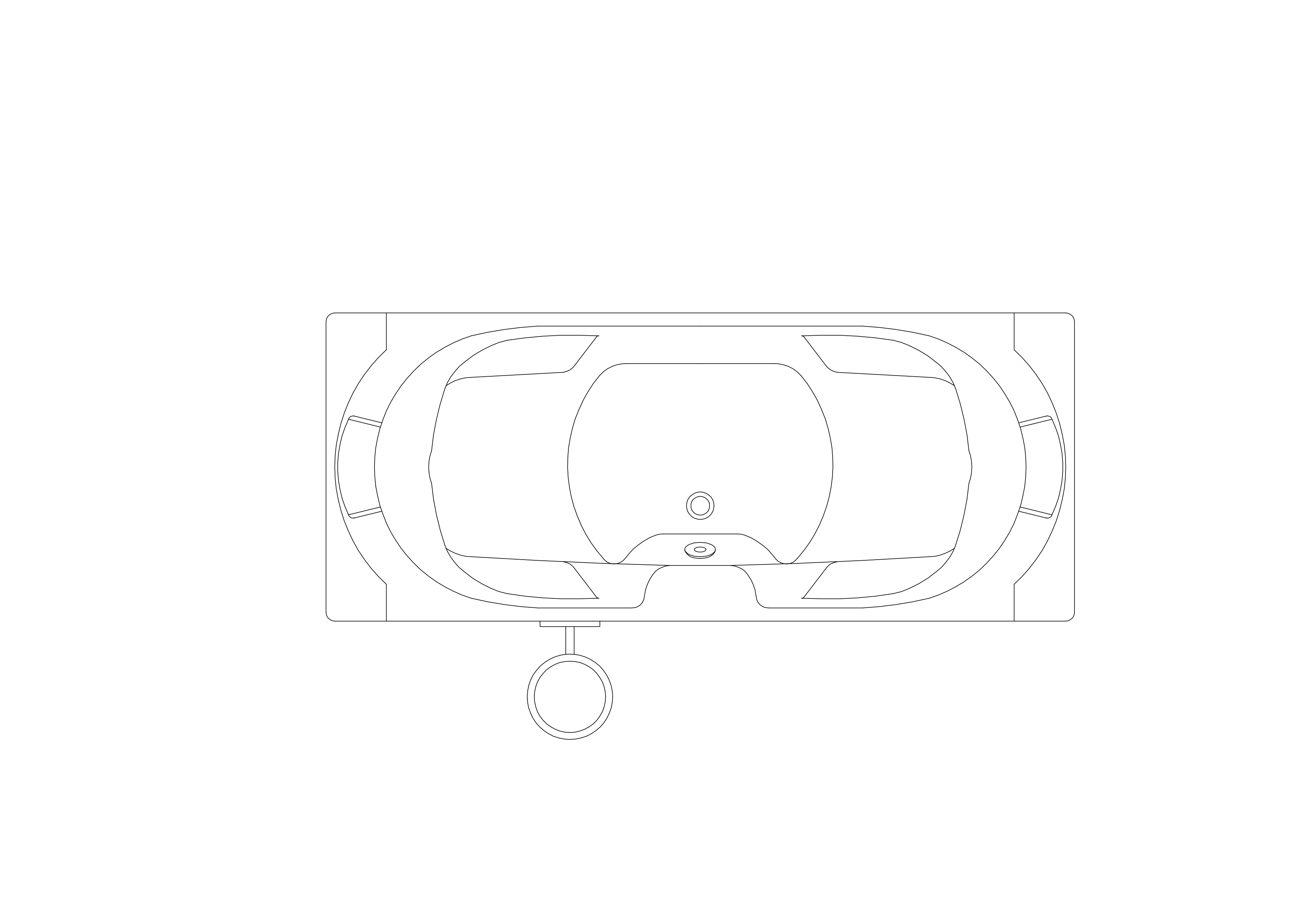 Free Bathtub Top View CAD Block – DWG, DXF, PDF Format