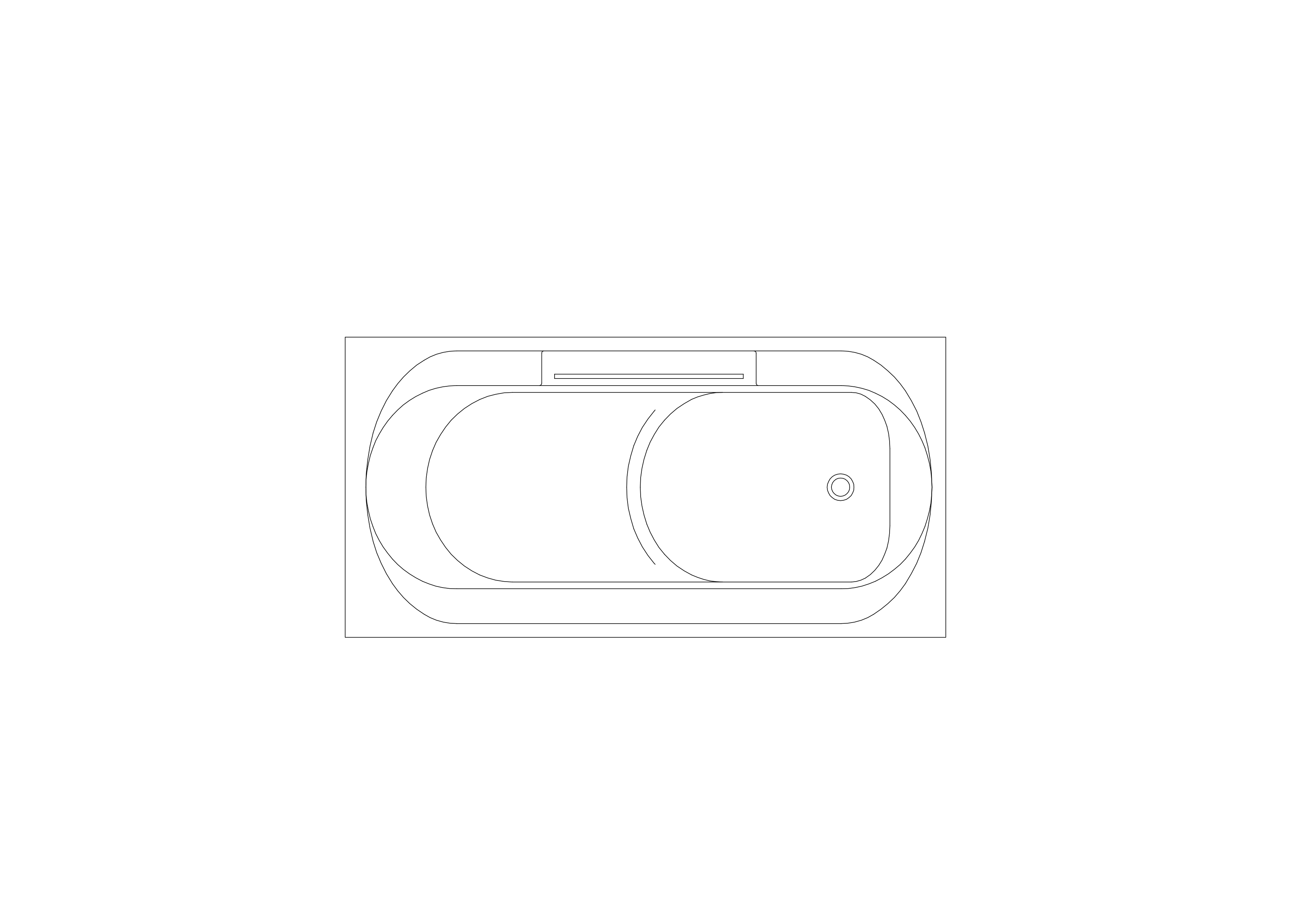 Free Bathtub Top View CAD Block – DWG, DXF, PDF Format