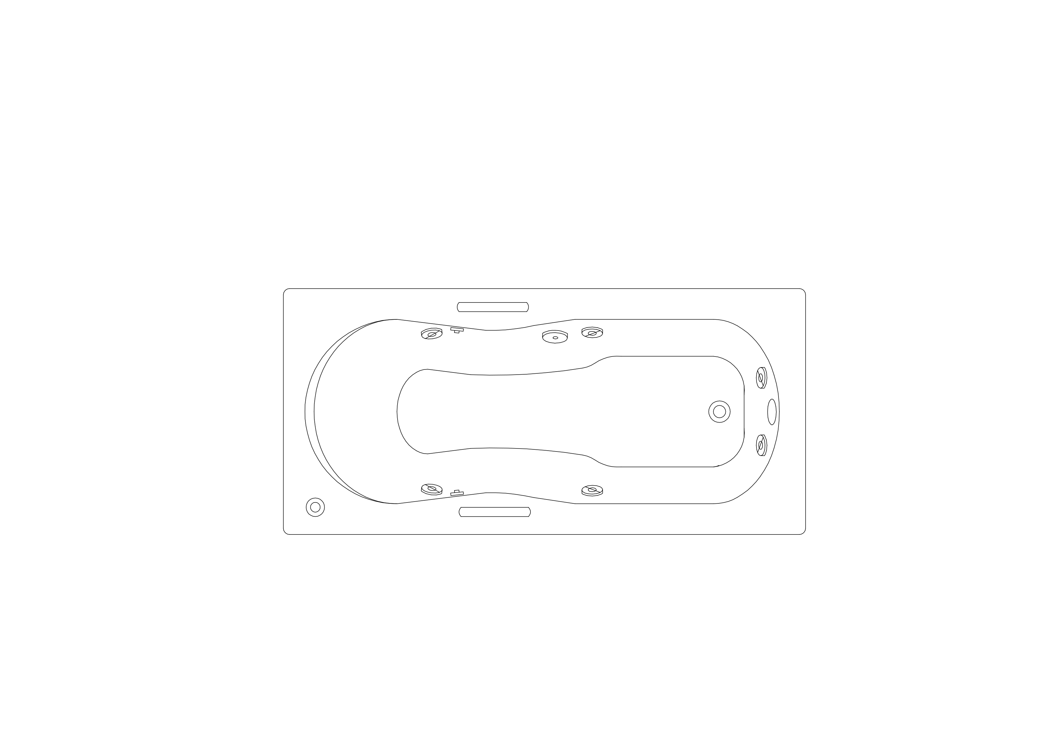Free Bathtub Top View CAD Block – DWG, DXF, PDF Format
