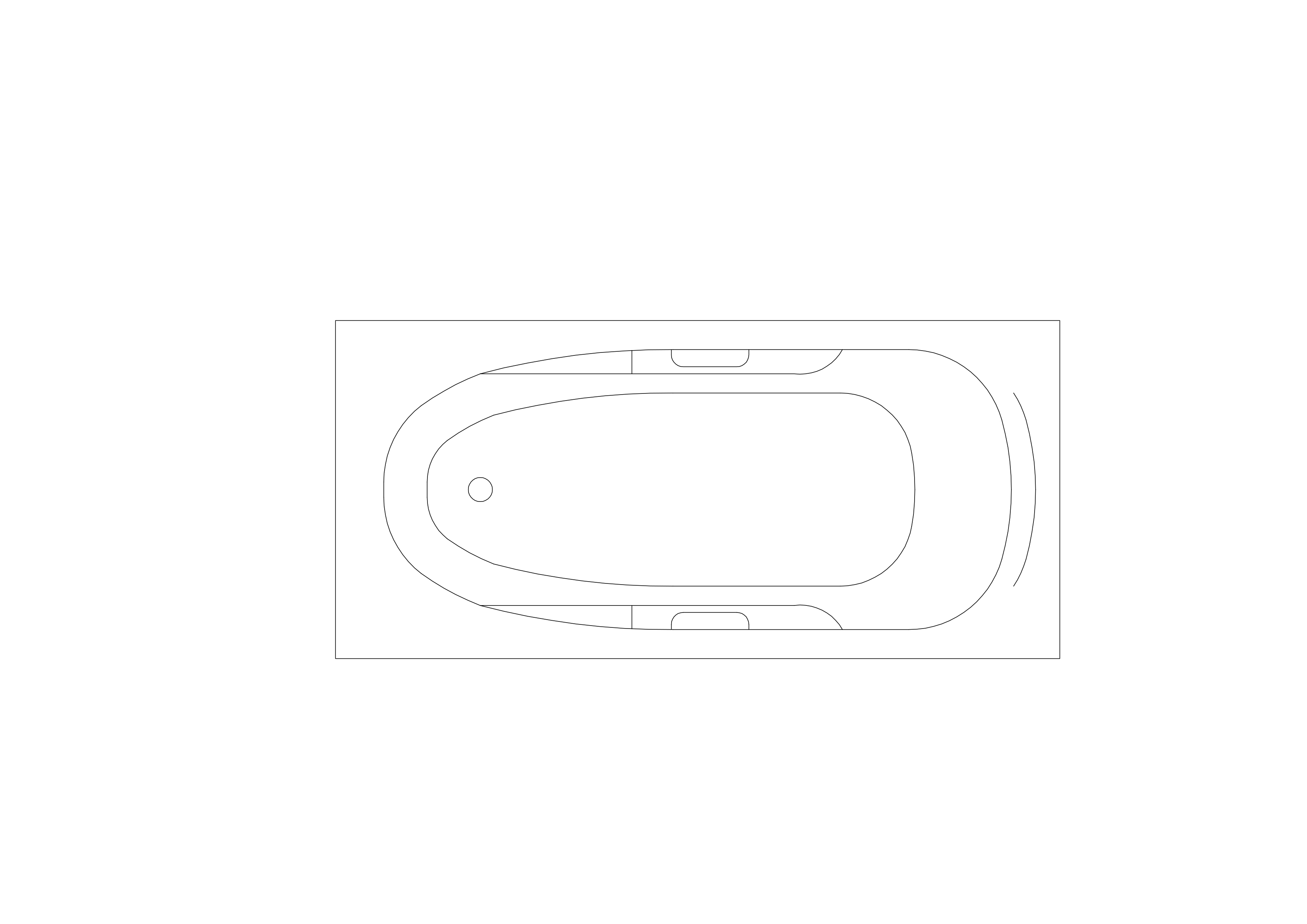 Free Bathtub Top View CAD Block – DWG, DXF, PDF Format