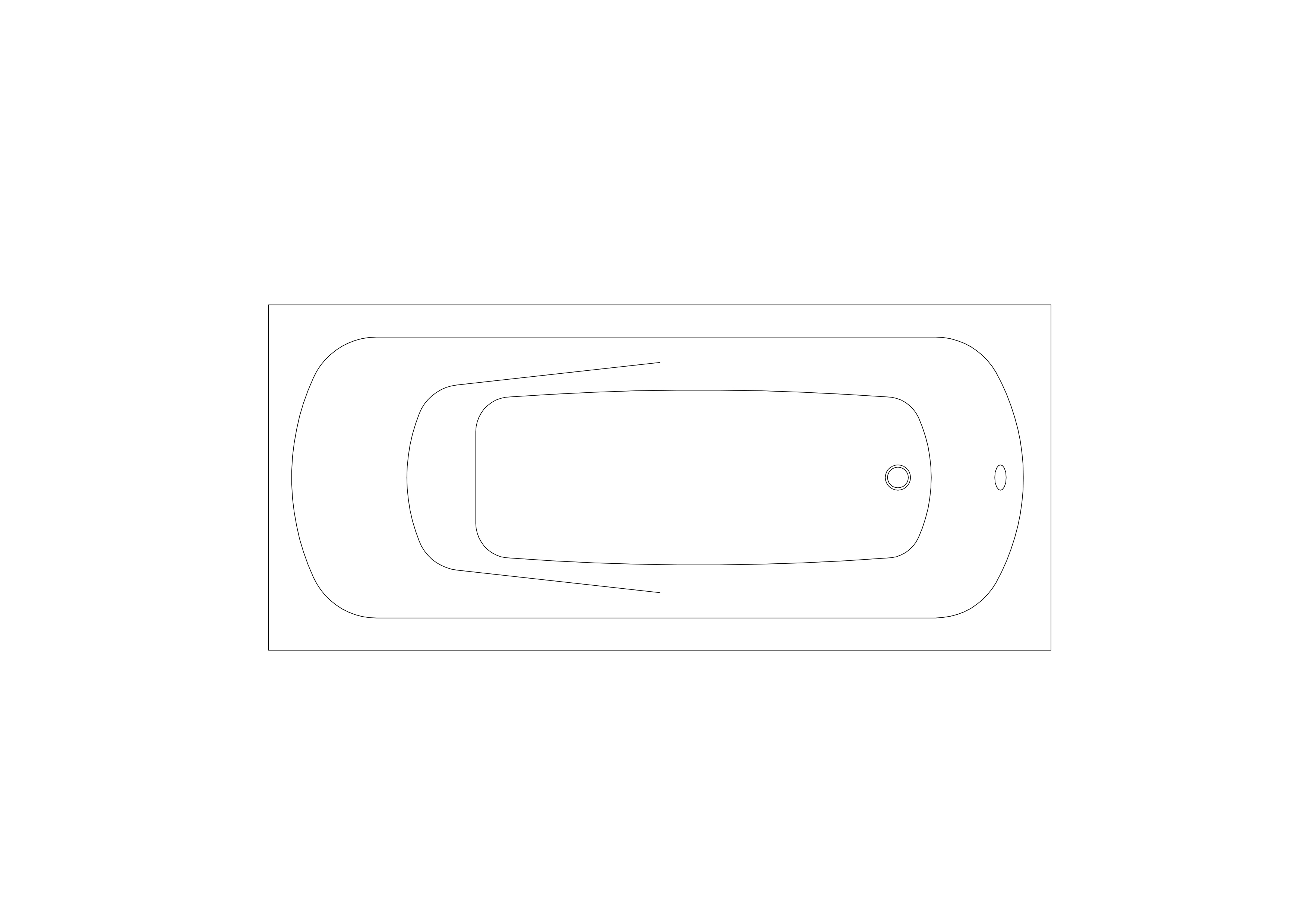 Free Bathtub Top View CAD Block – DWG, DXF, PDF Format