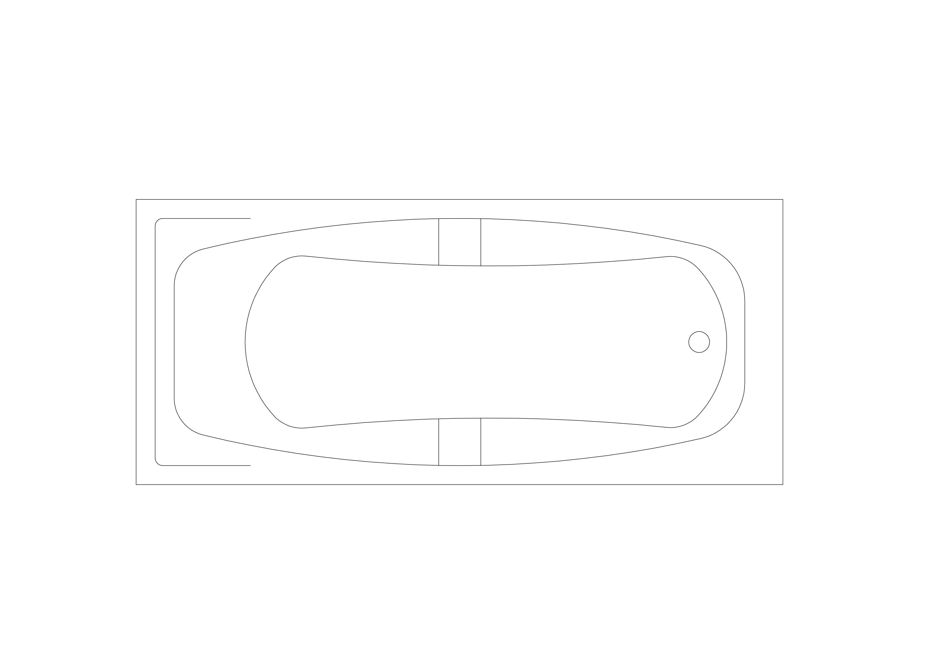 Free Bathtub Top View CAD Block – DWG, DXF, PDF Format