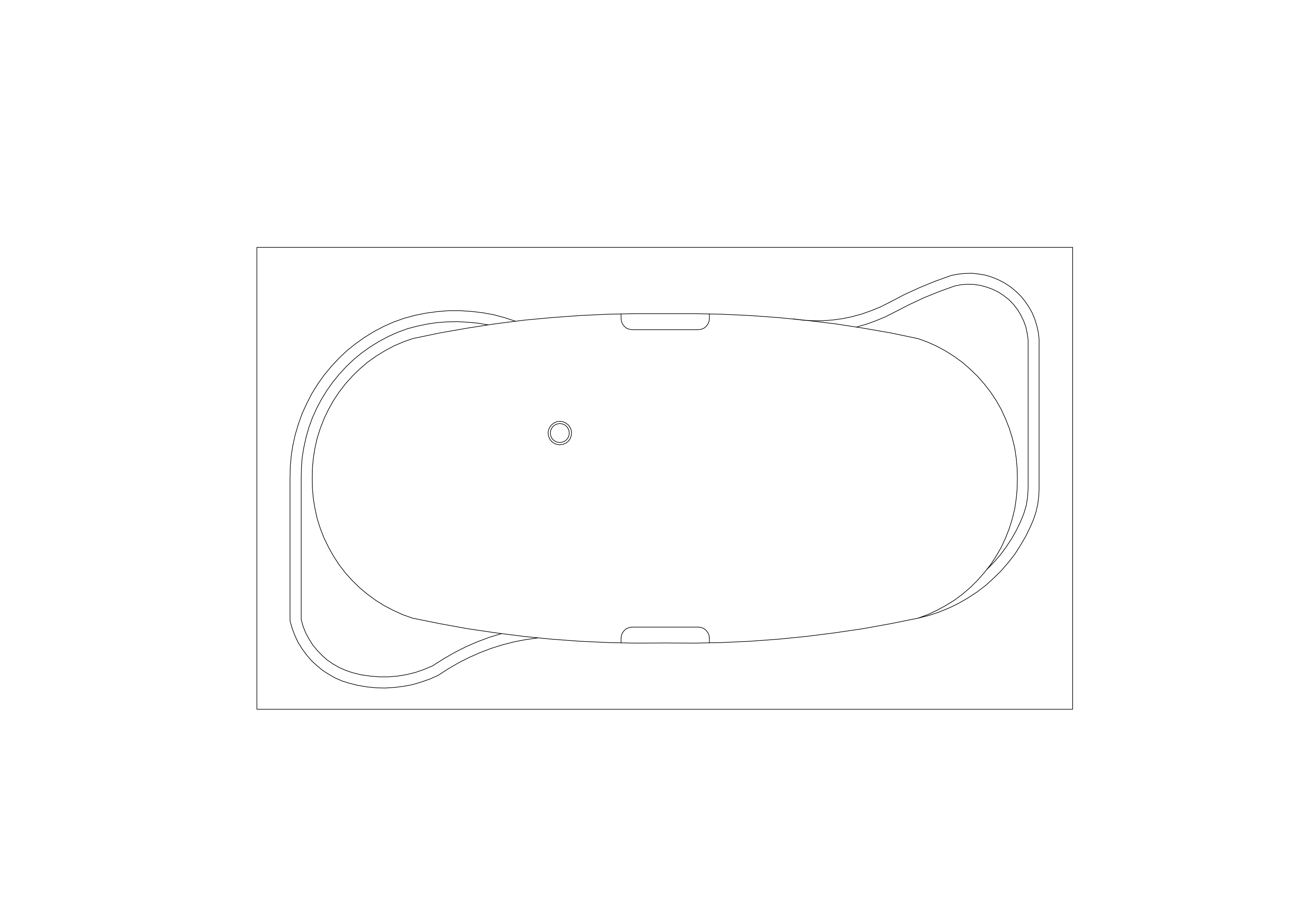 Free Bathtub Top View CAD Block – DWG, DXF, PDF Format