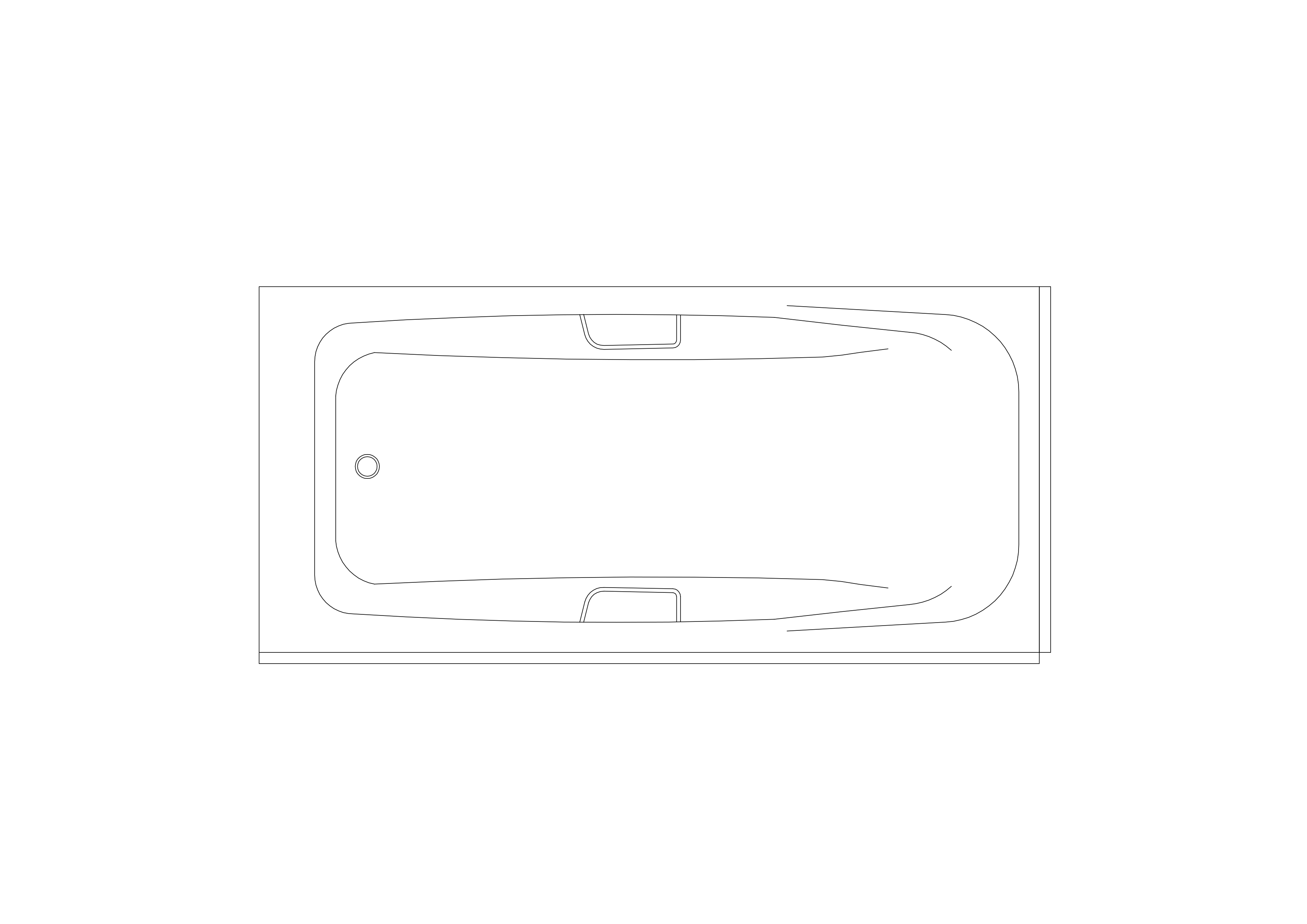 Free Bathtub Top View CAD Block – DWG, DXF, PDF Format