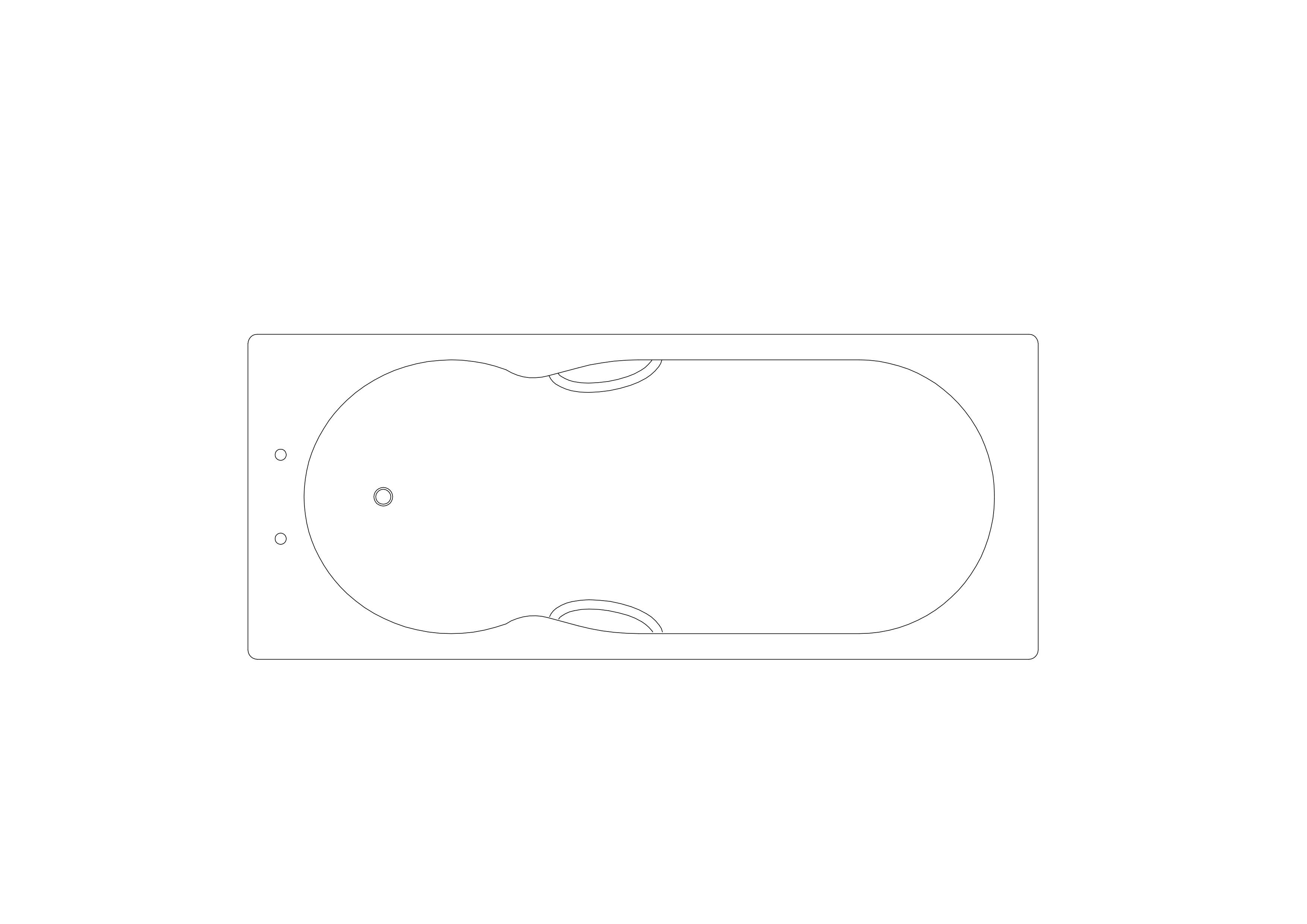 Free Bathtub Top View CAD Block – DWG, DXF, PDF Format