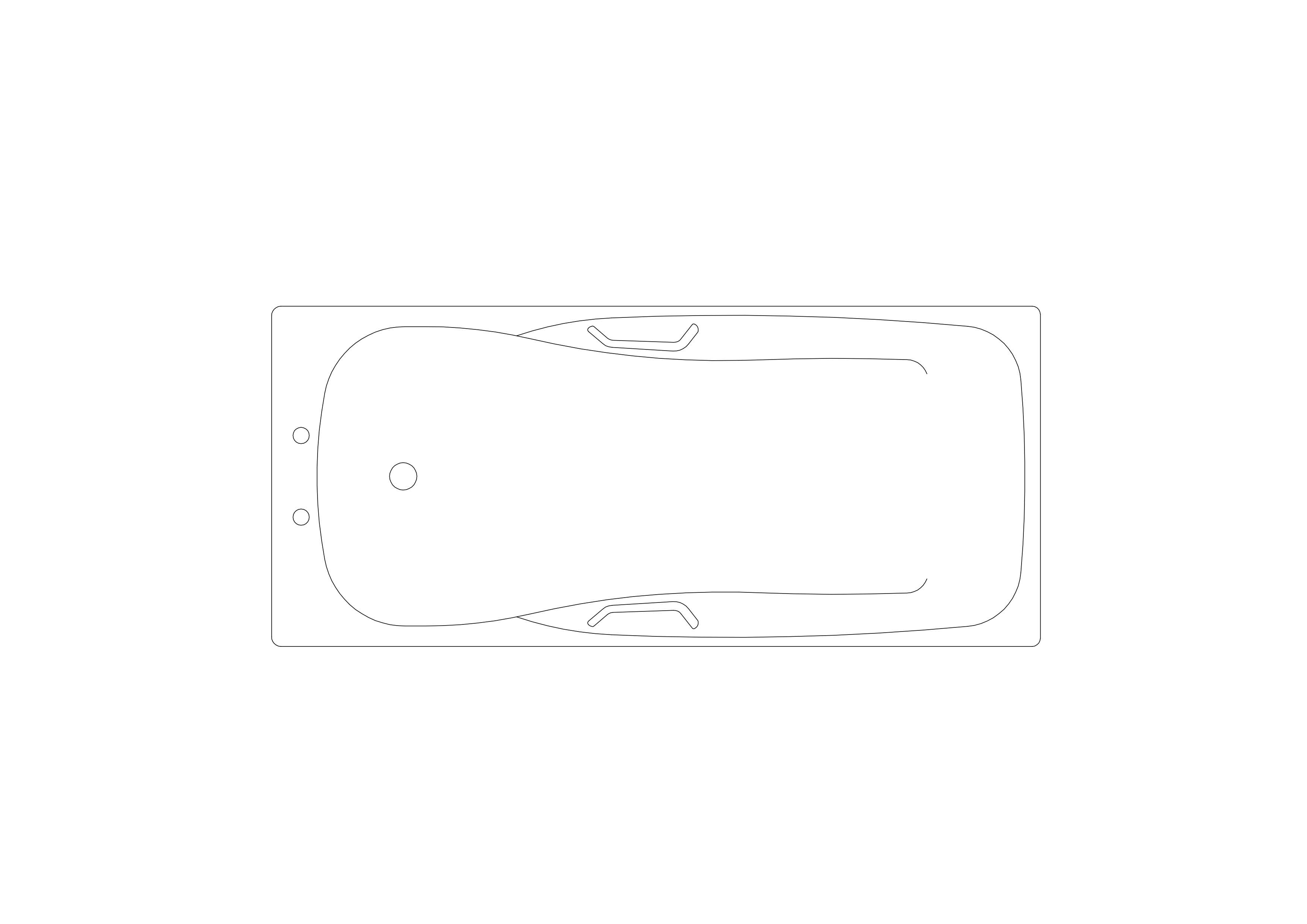 Free Bathtub Top View CAD Block – DWG, DXF, PDF Format