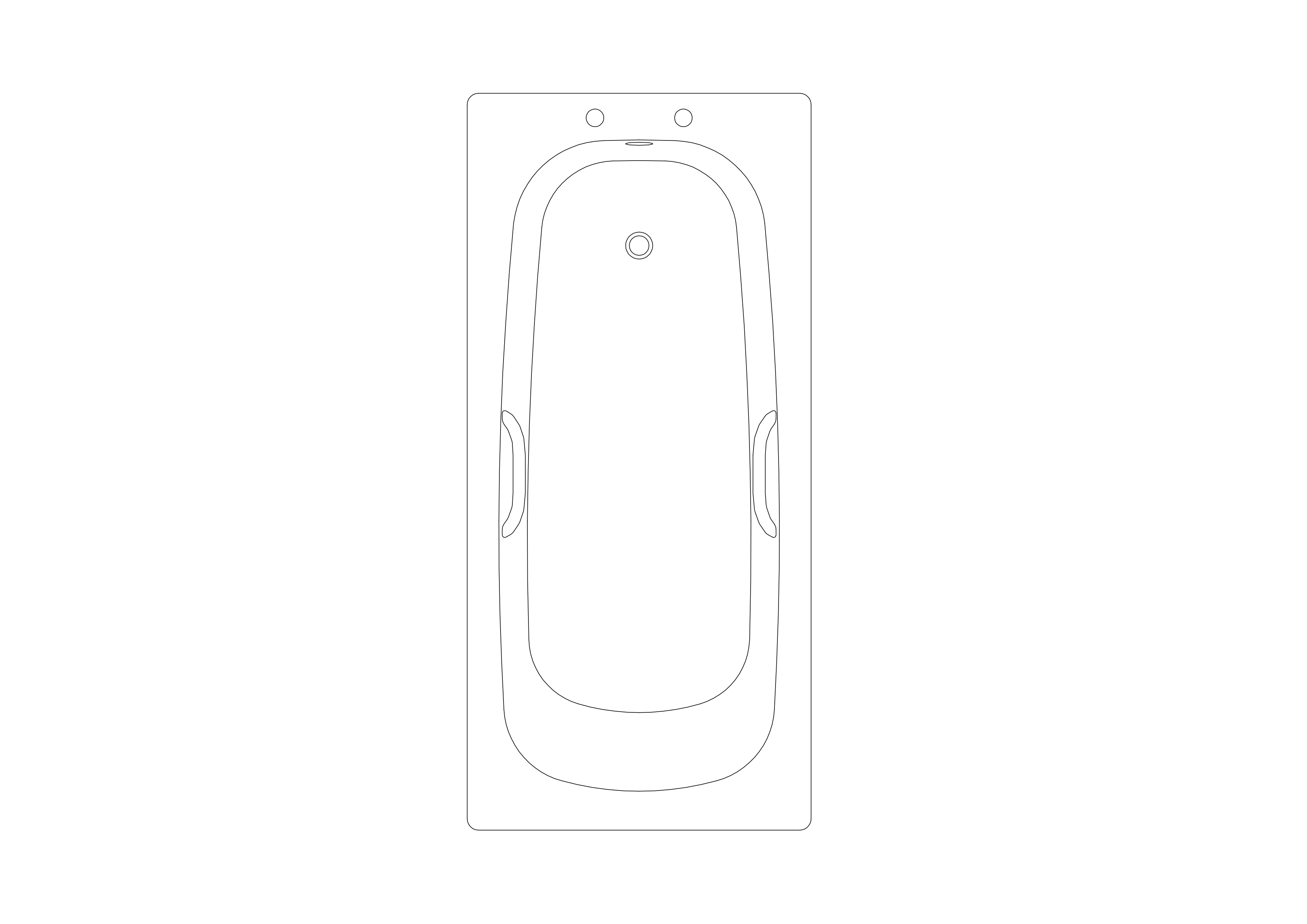 Free Bathtub Top View CAD Block – DWG, DXF, PDF Format