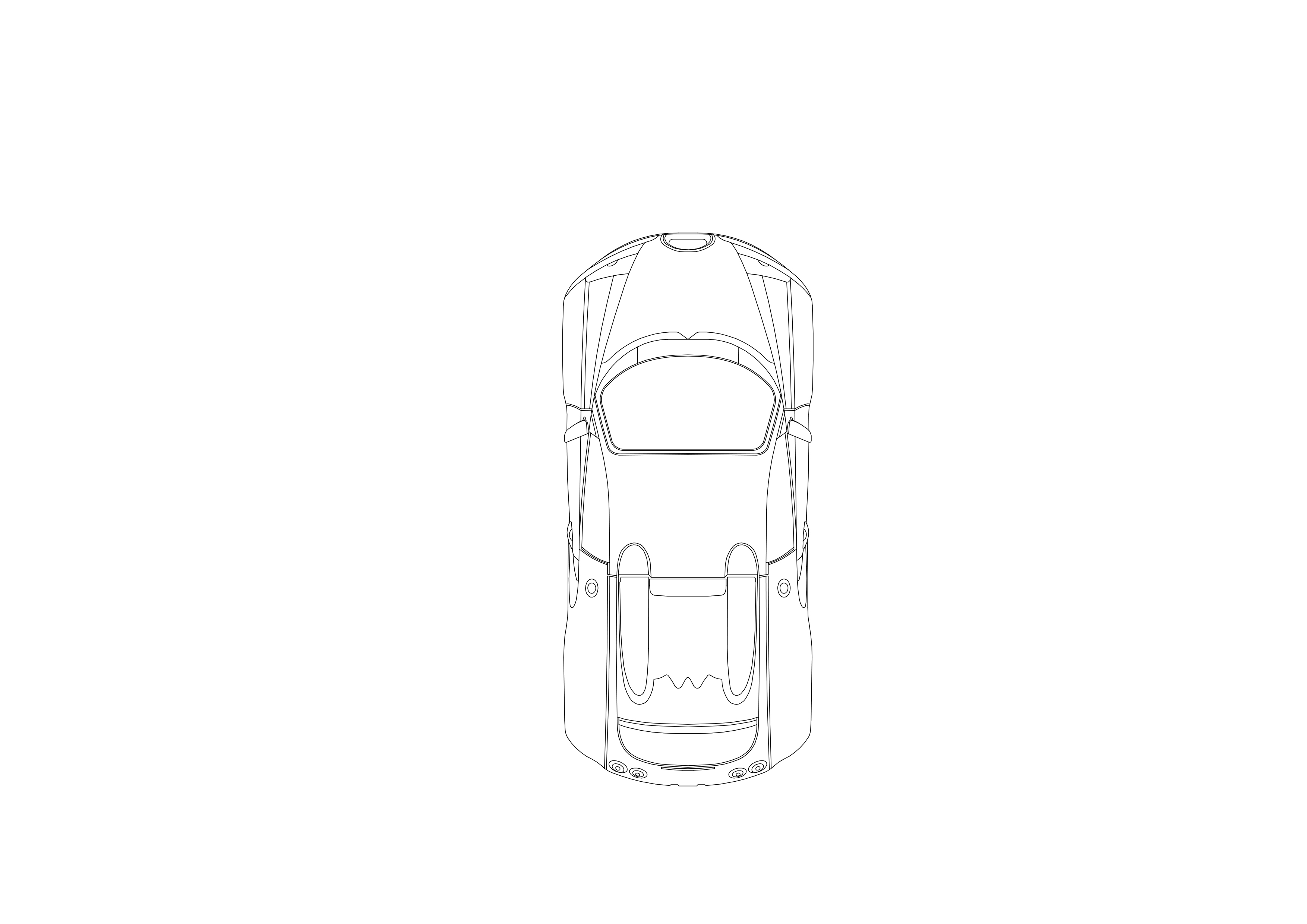 Free Bugatti Top View CAD Block – DWG, DXF, PDF Format