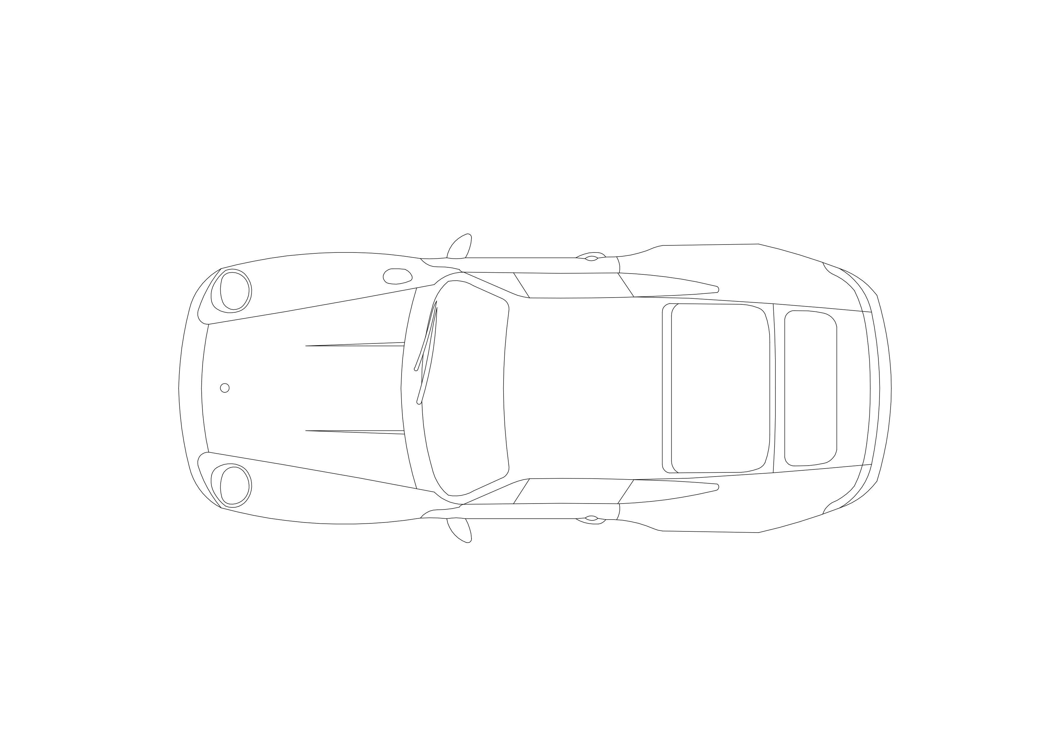 Free Porsche Top View CAD Block – DWG, DXF, PDF Format