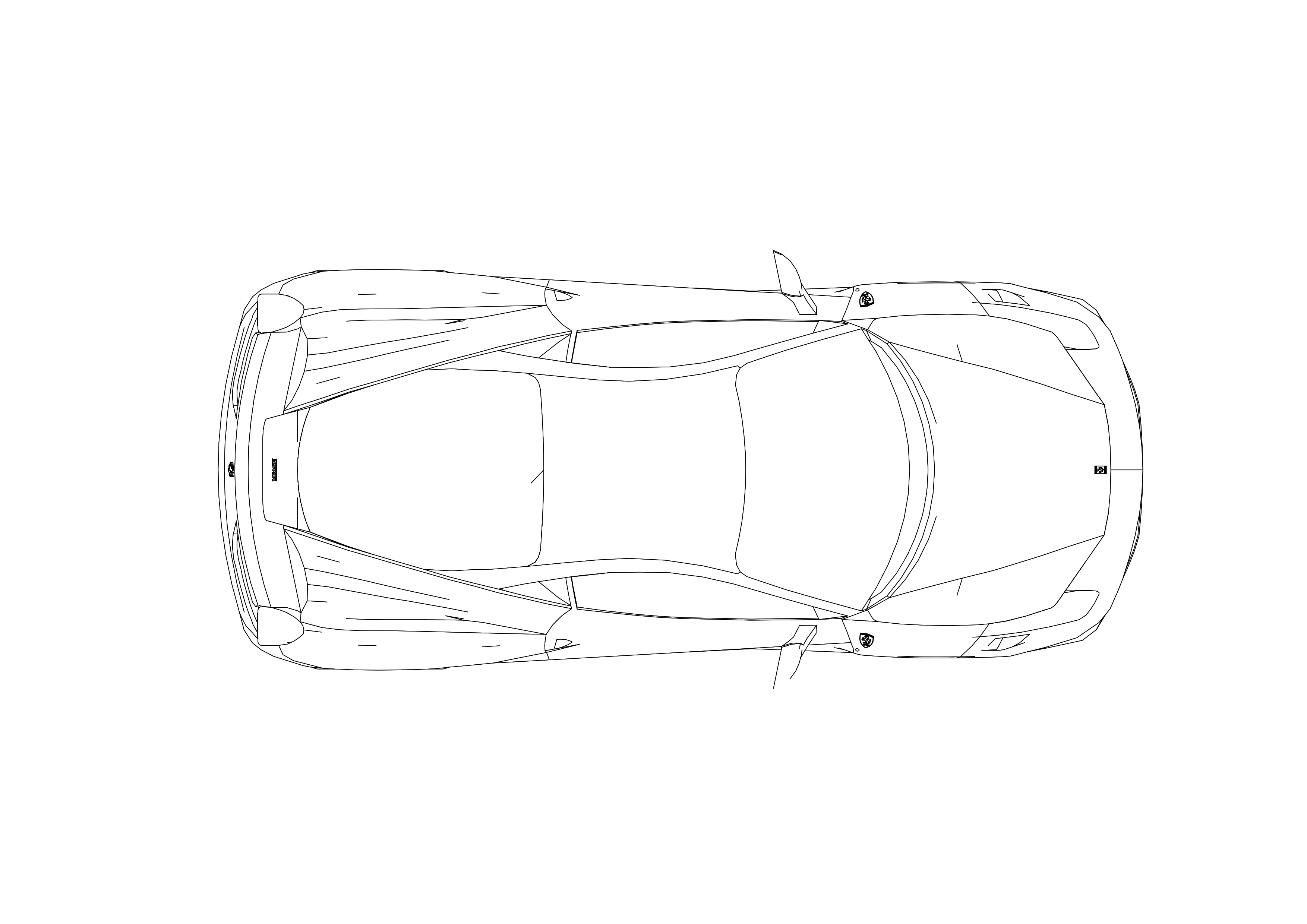 Free Ferrari Top View CAD Block – DWG, DXF, PDF Format
