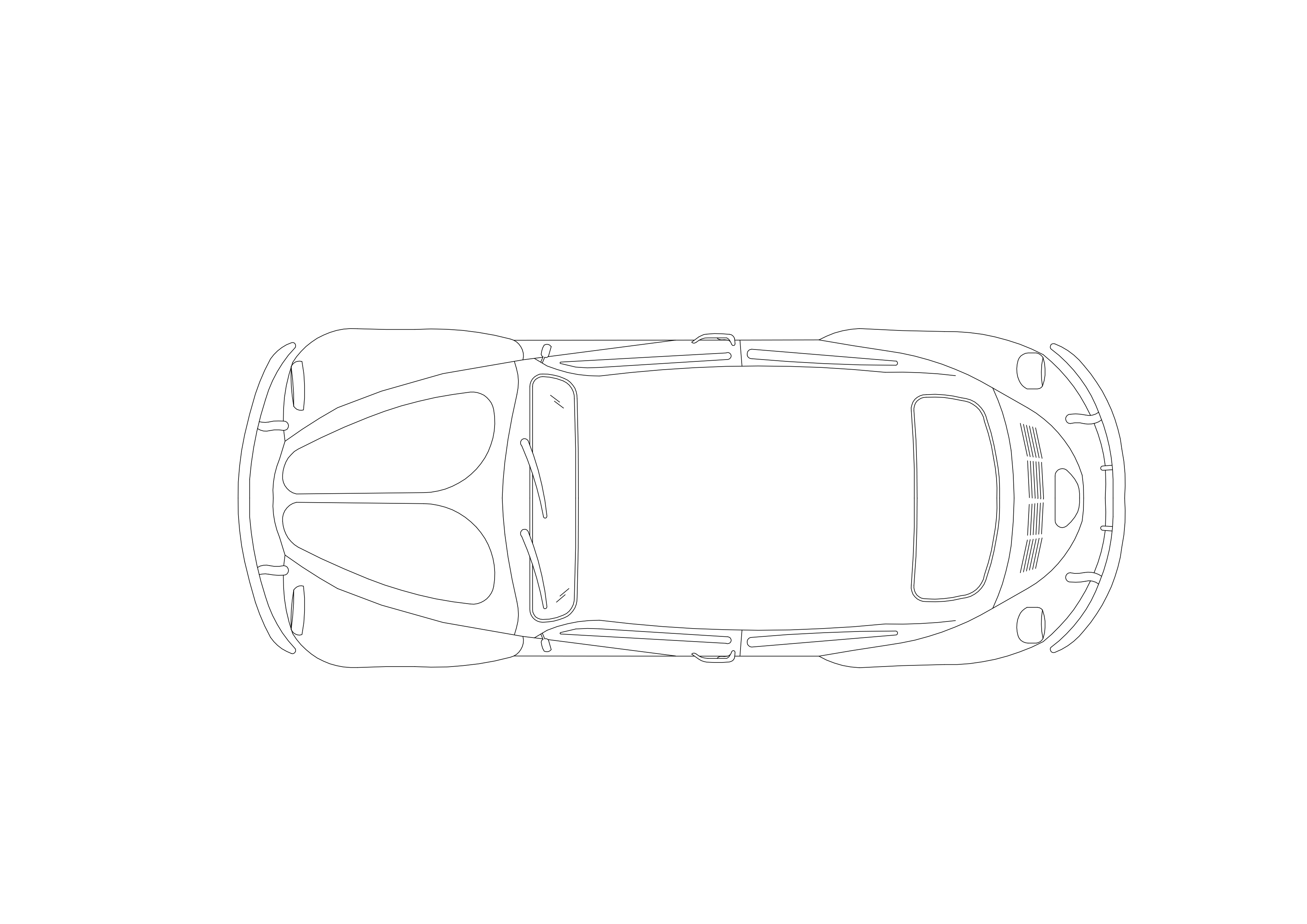 Free Car Top View CAD Block – DWG, DXF, PDF Format