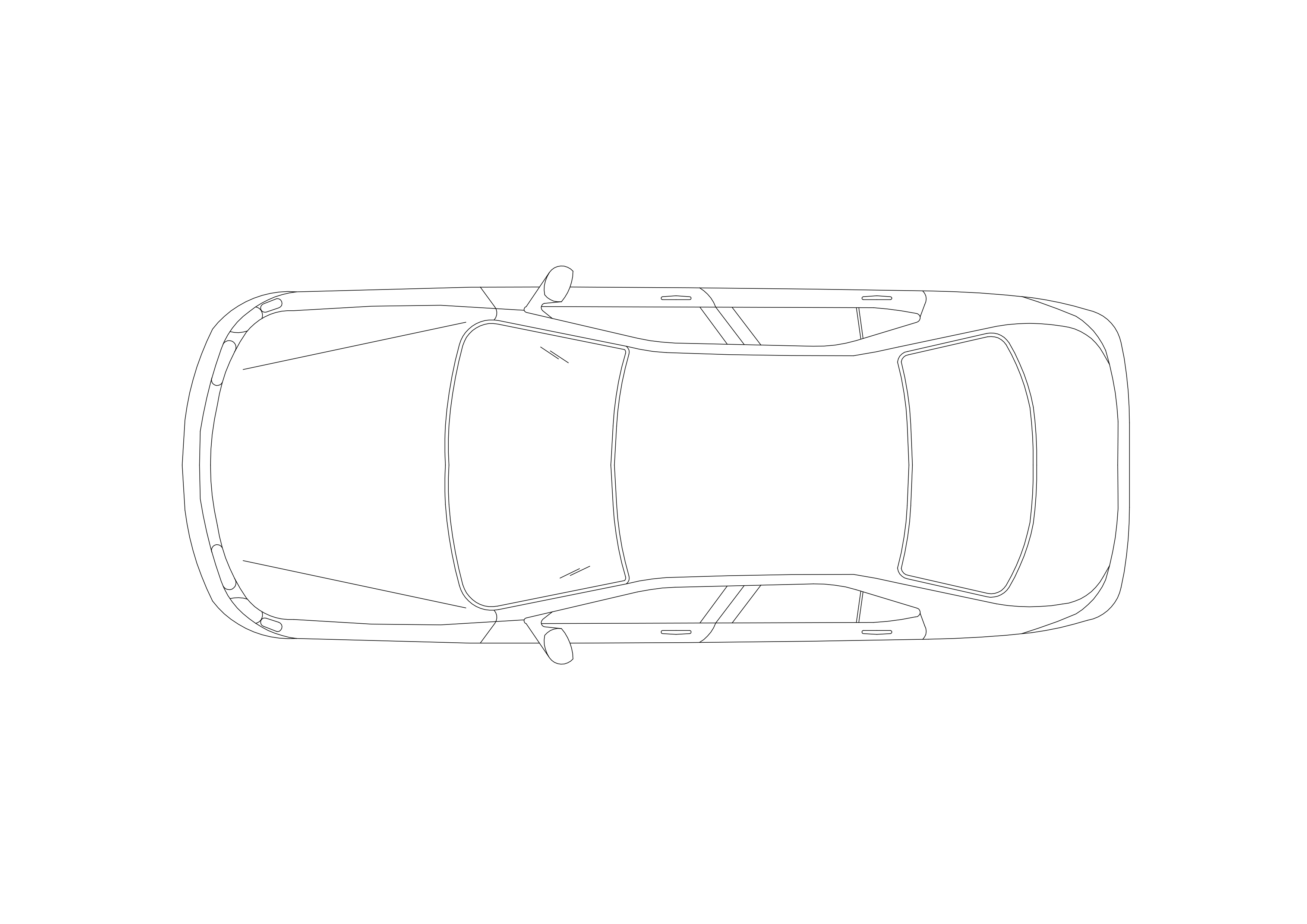Free Car Top View CAD Block – DWG, DXF, PDF Format