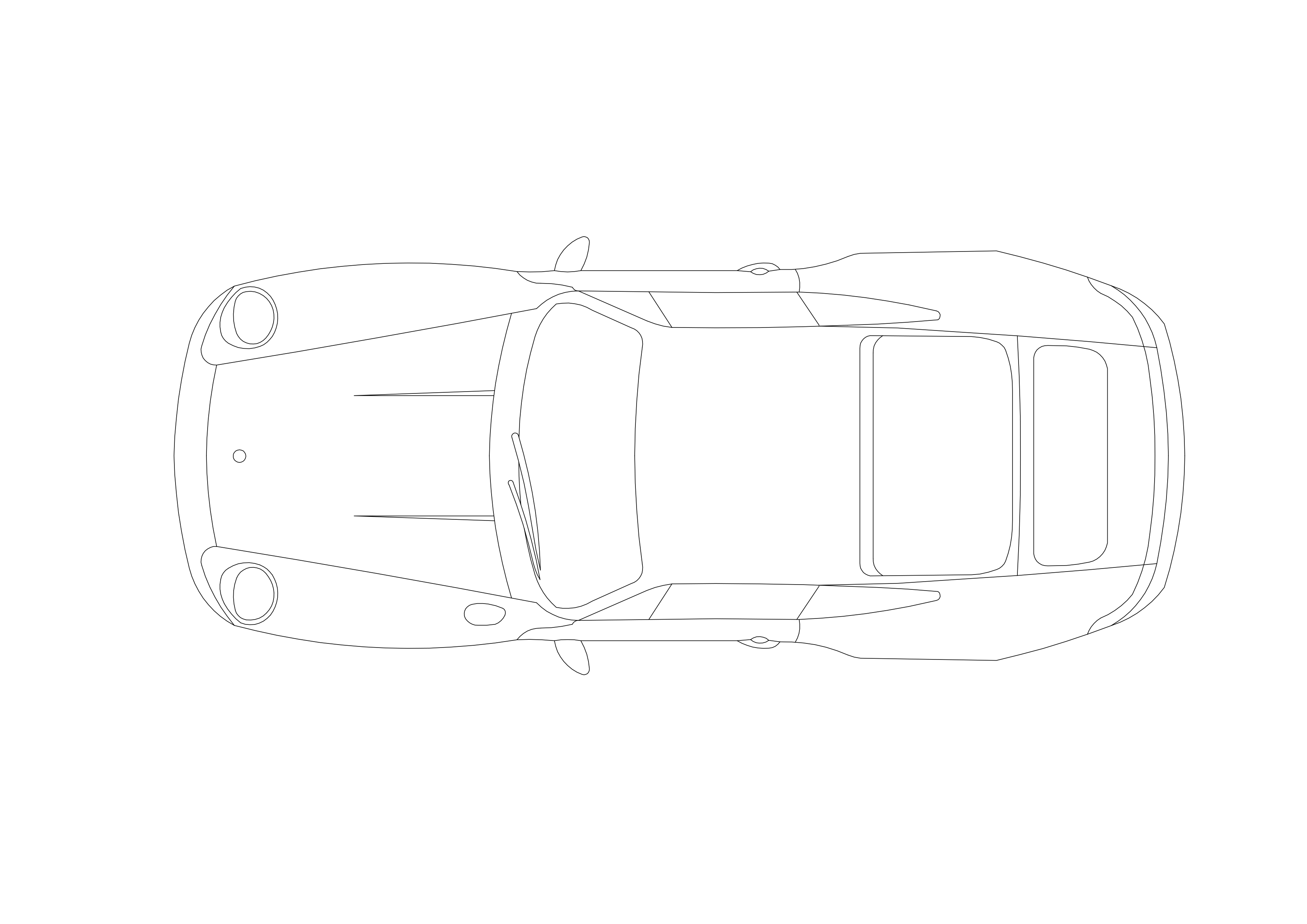 Free Porsche Top View CAD Block – DWG, DXF, PDF Format