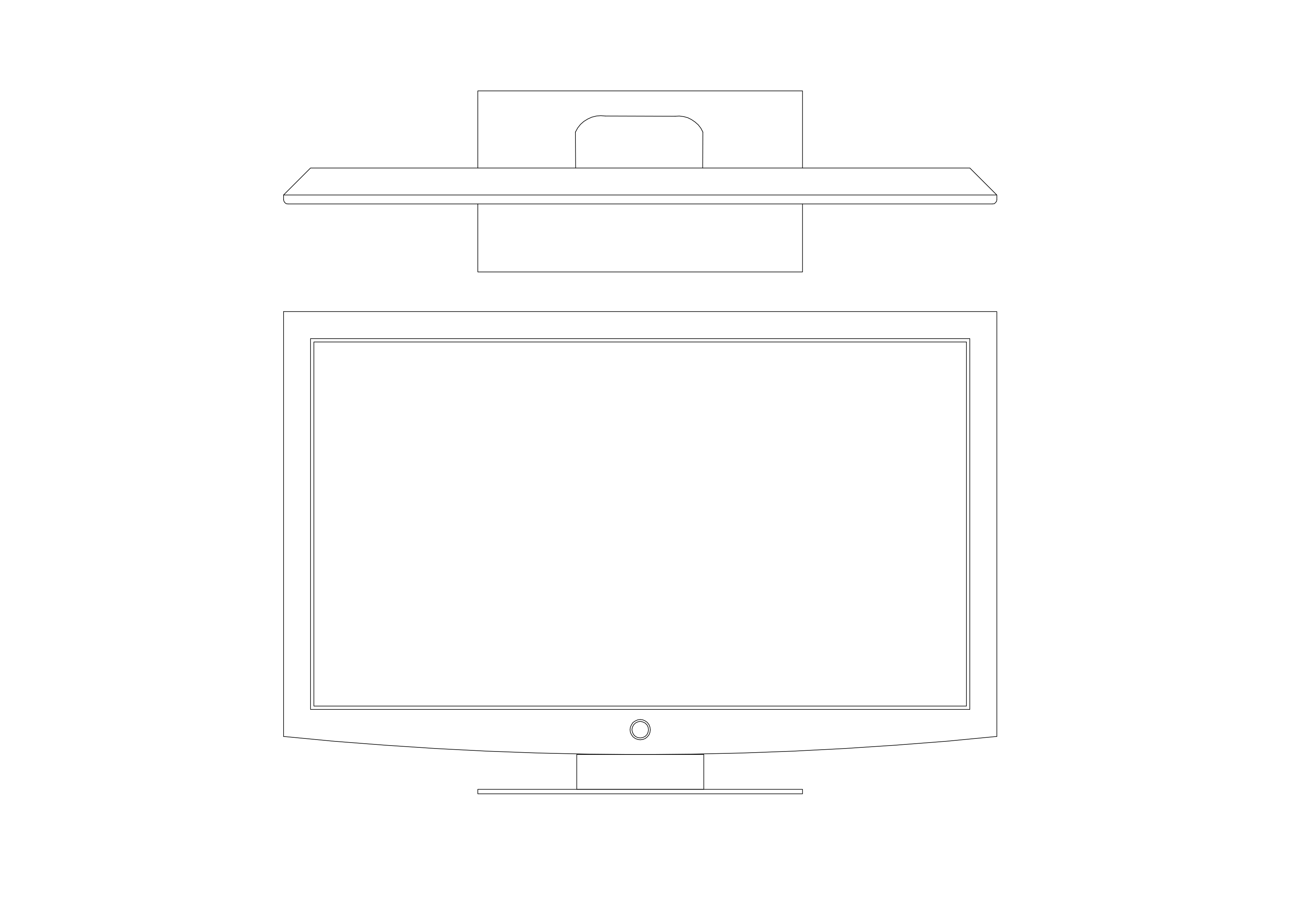 Free TV front & top view CAD Blocks – DWG, DXF, PDF Format