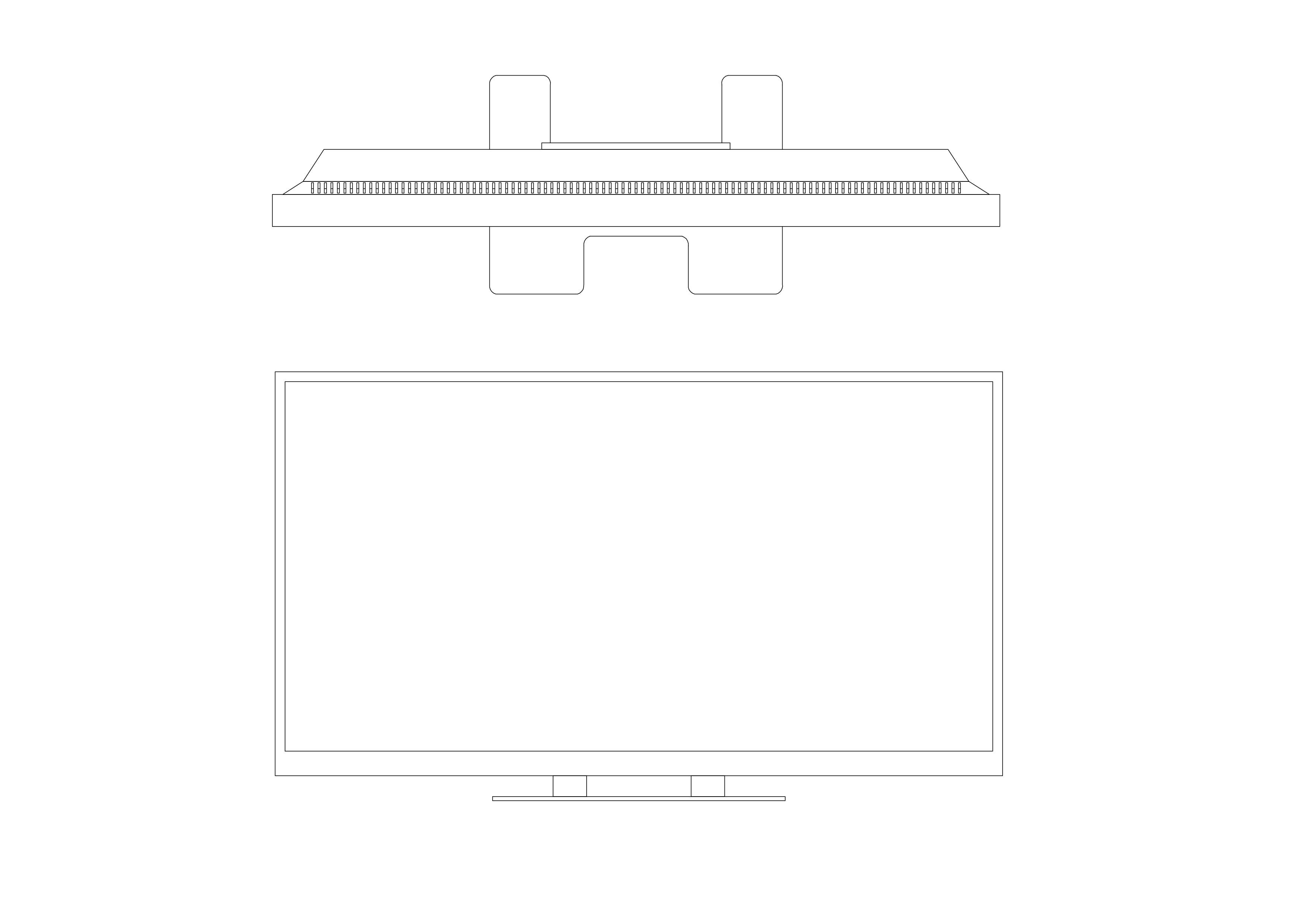 Free TV front & top view CAD Blocks – DWG, DXF, PDF Format