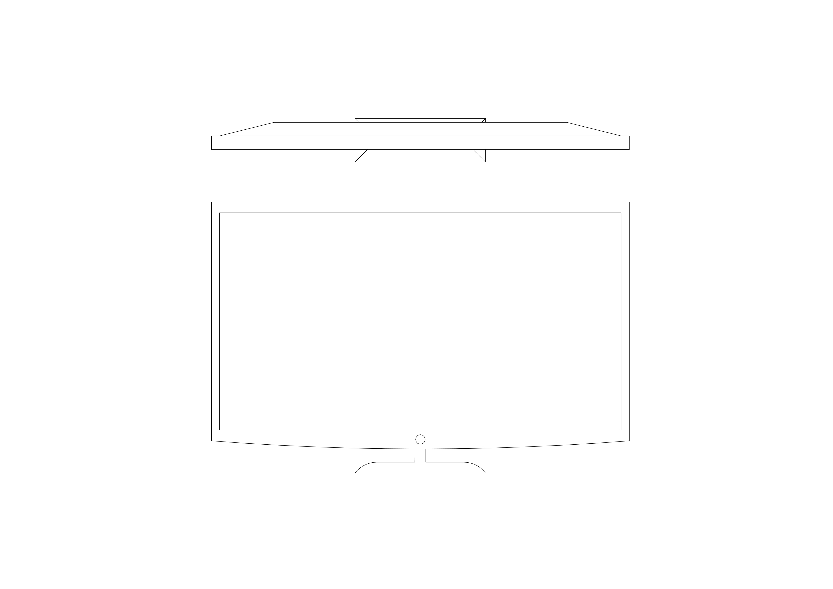 Free TV front & top view CAD Blocks – DWG, DXF, PDF Format