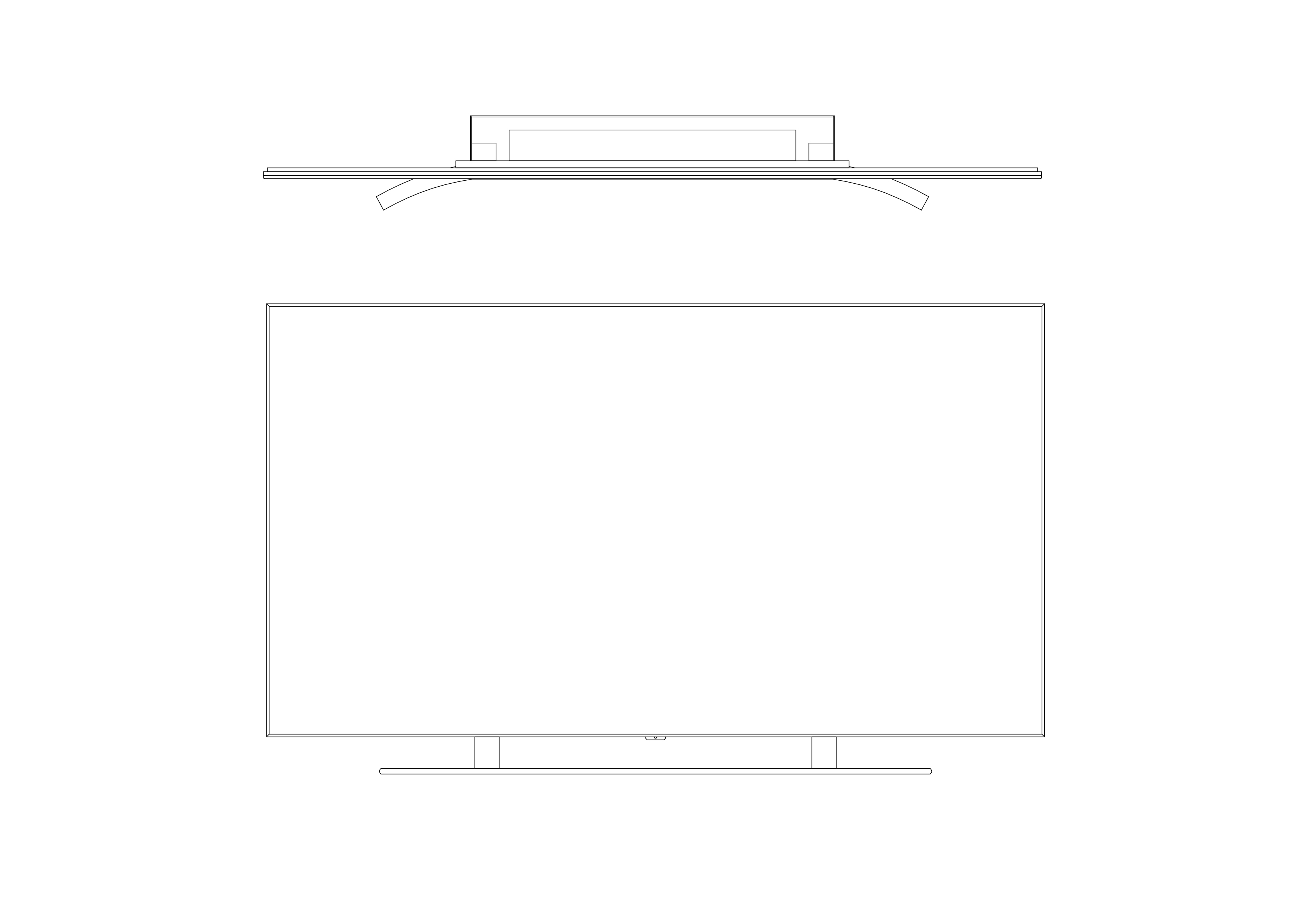 Free TV front & top view CAD Blocks – DWG, DXF, PDF Format