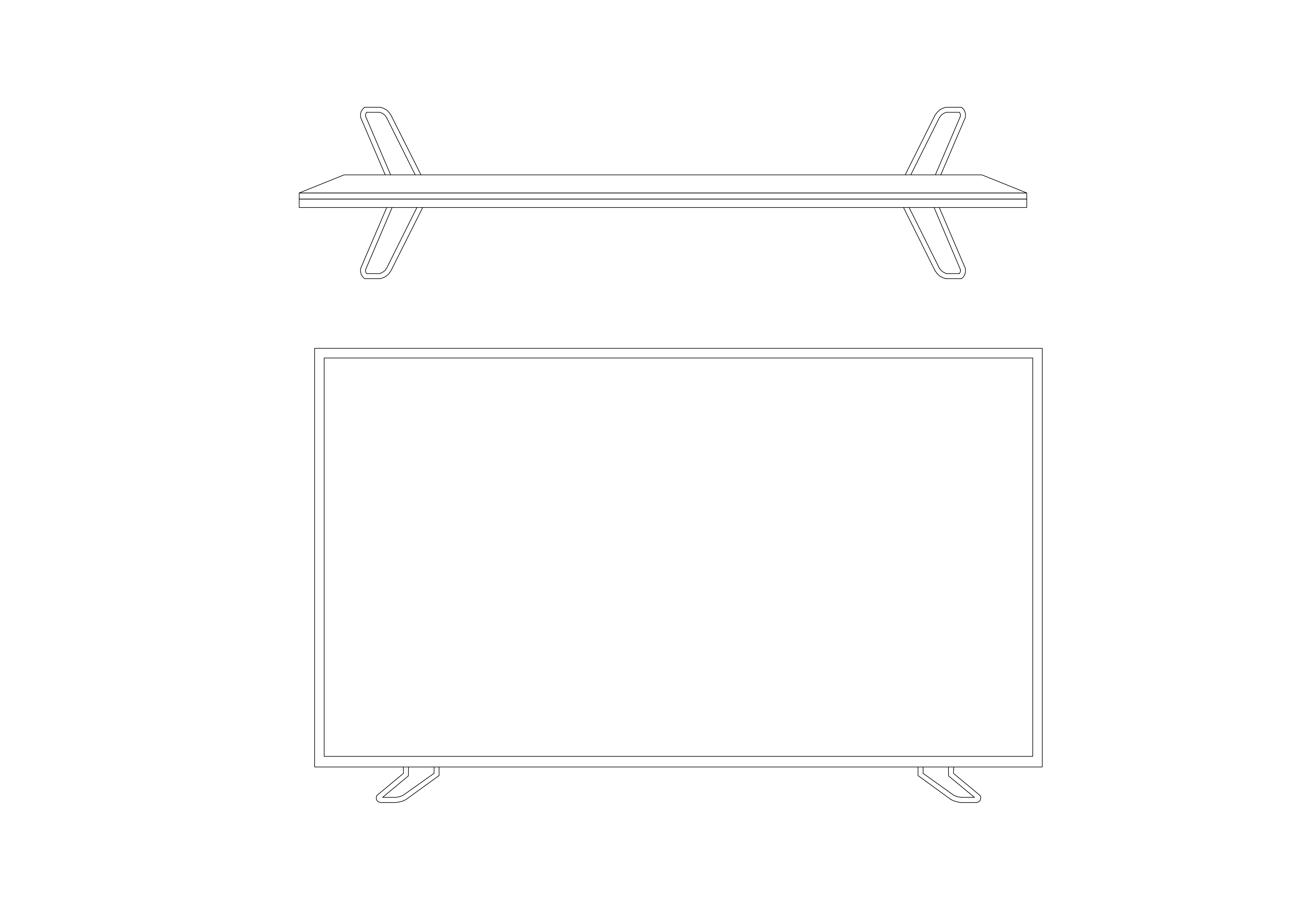 Free TV front & top view CAD Blocks – DWG, DXF, PDF Format