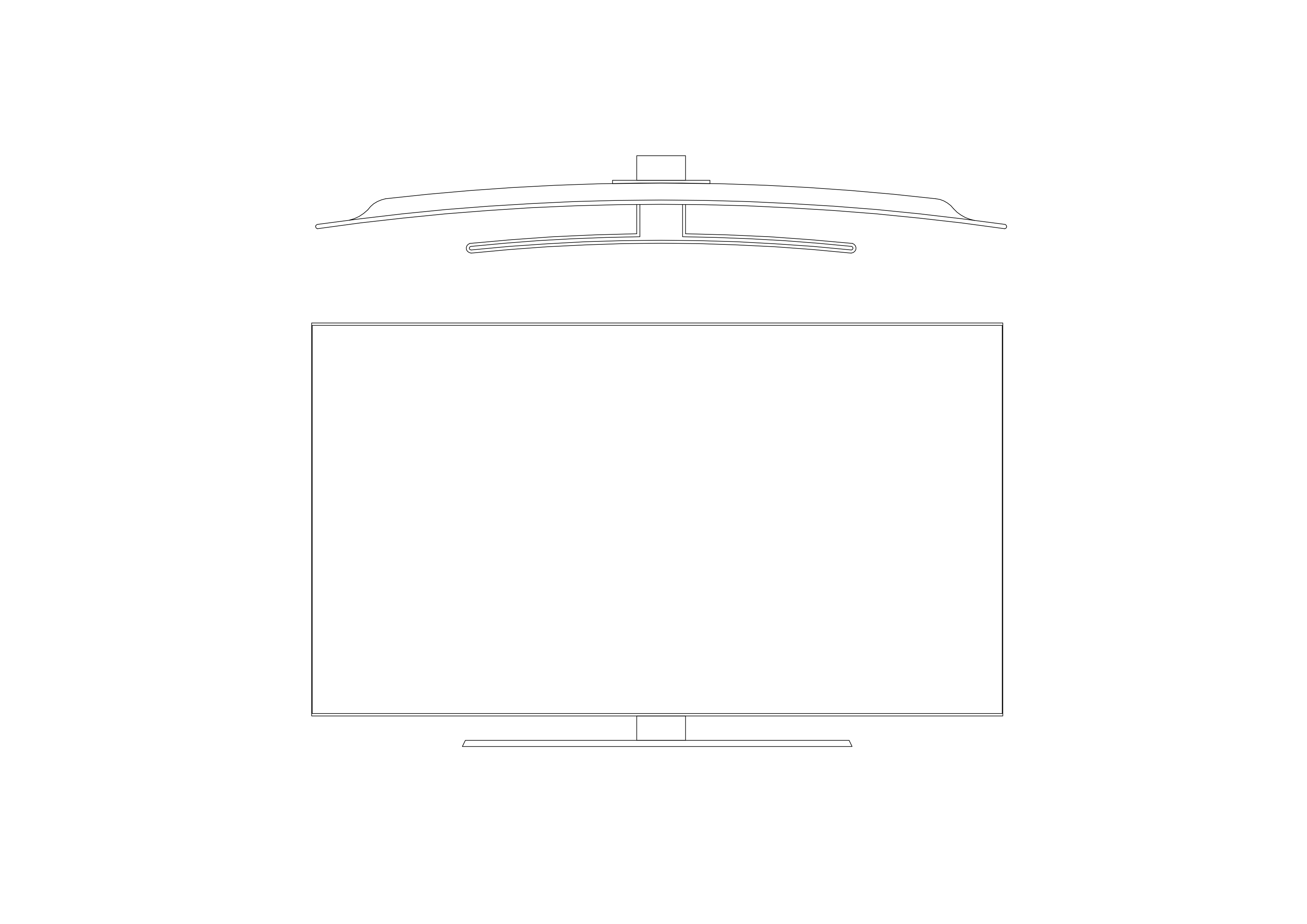 Free TV front & top view CAD Blocks – DWG, DXF, PDF Format