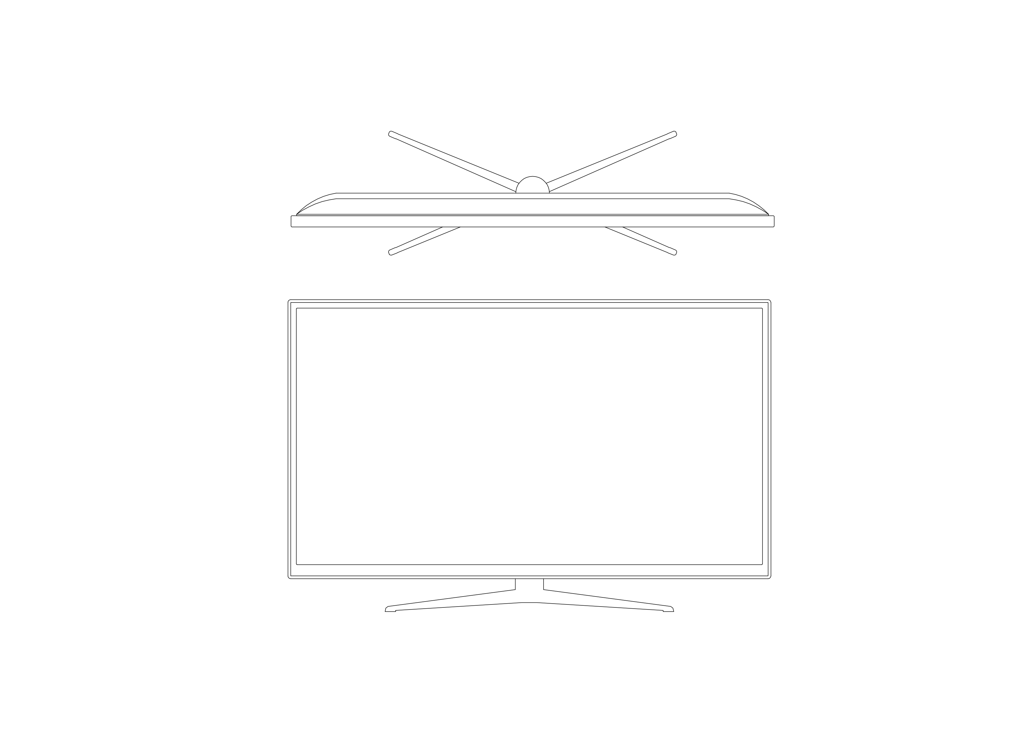 Free TV front & top view CAD Blocks – DWG, DXF, PDF Format