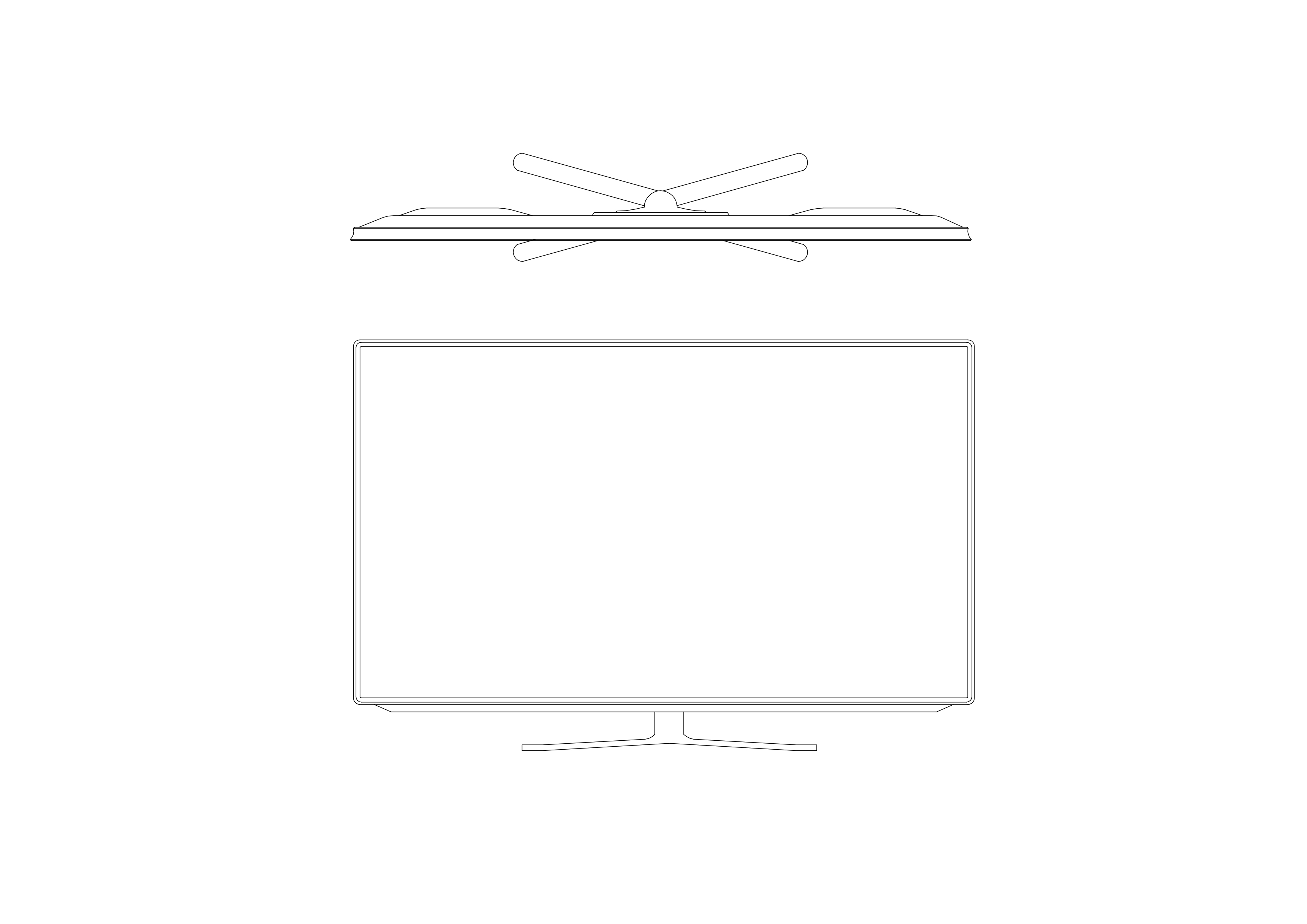 Free TV front & top view CAD Blocks – DWG, DXF, PDF Format