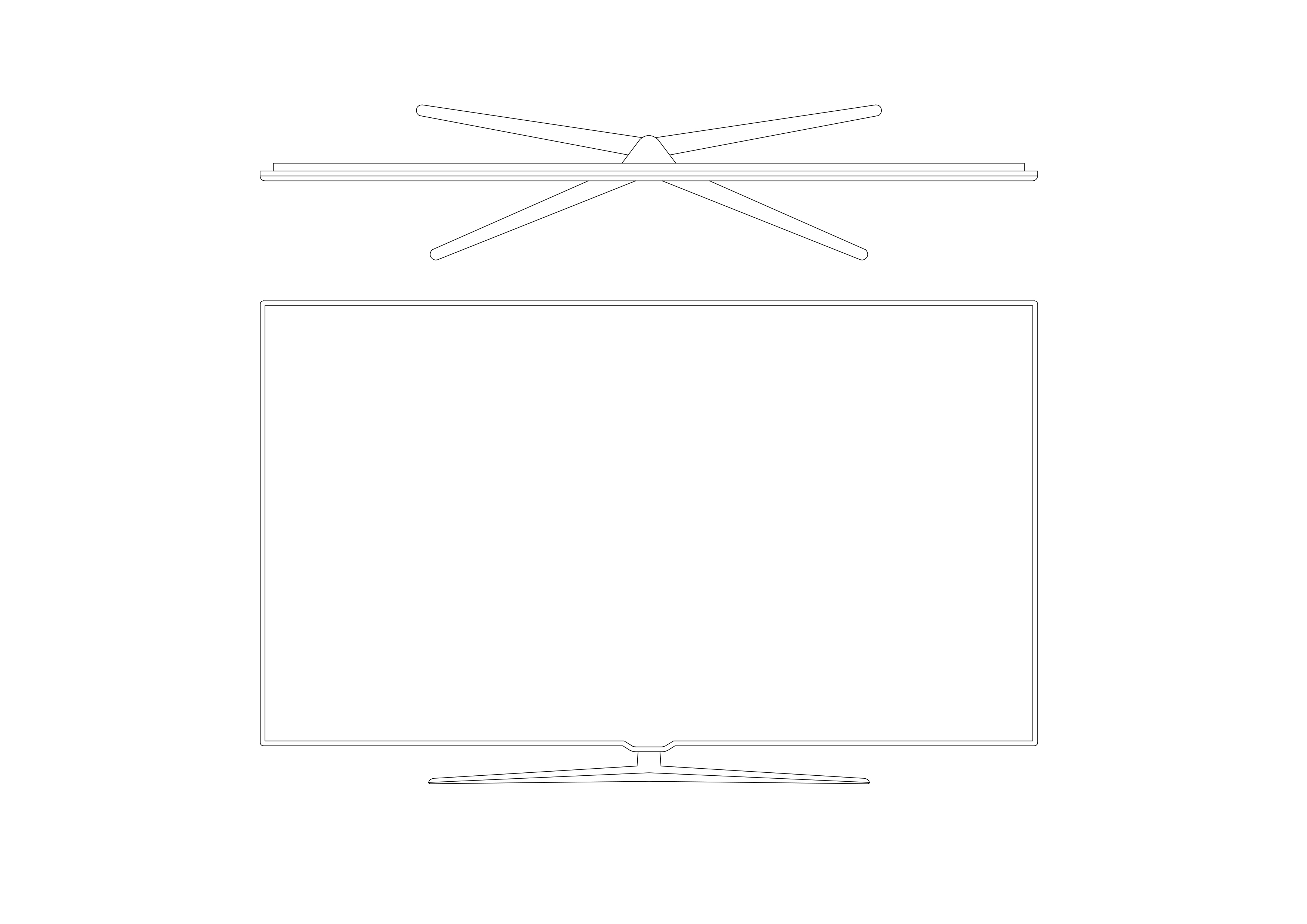 Free TV front & top view CAD Blocks – DWG, DXF, PDF Format
