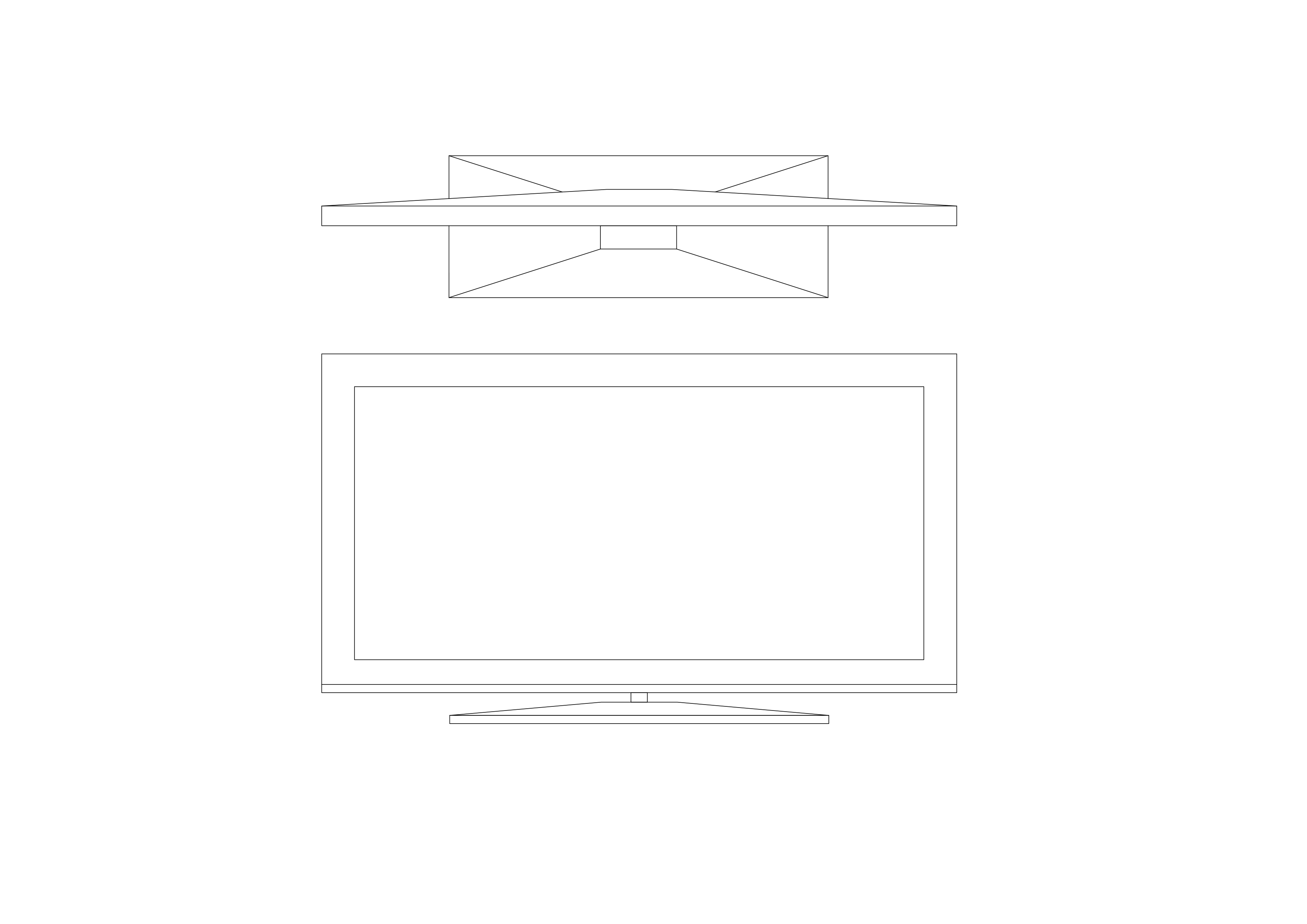 Free TV front & top view CAD Blocks – DWG, DXF, PDF Format